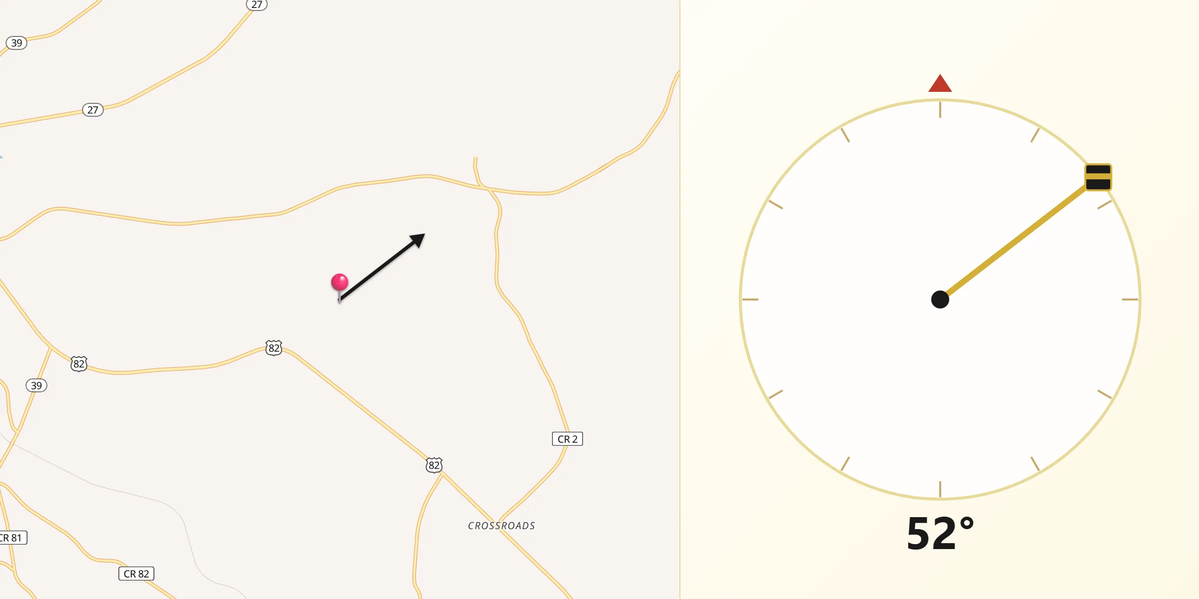 Qibla Direction from Quitman County