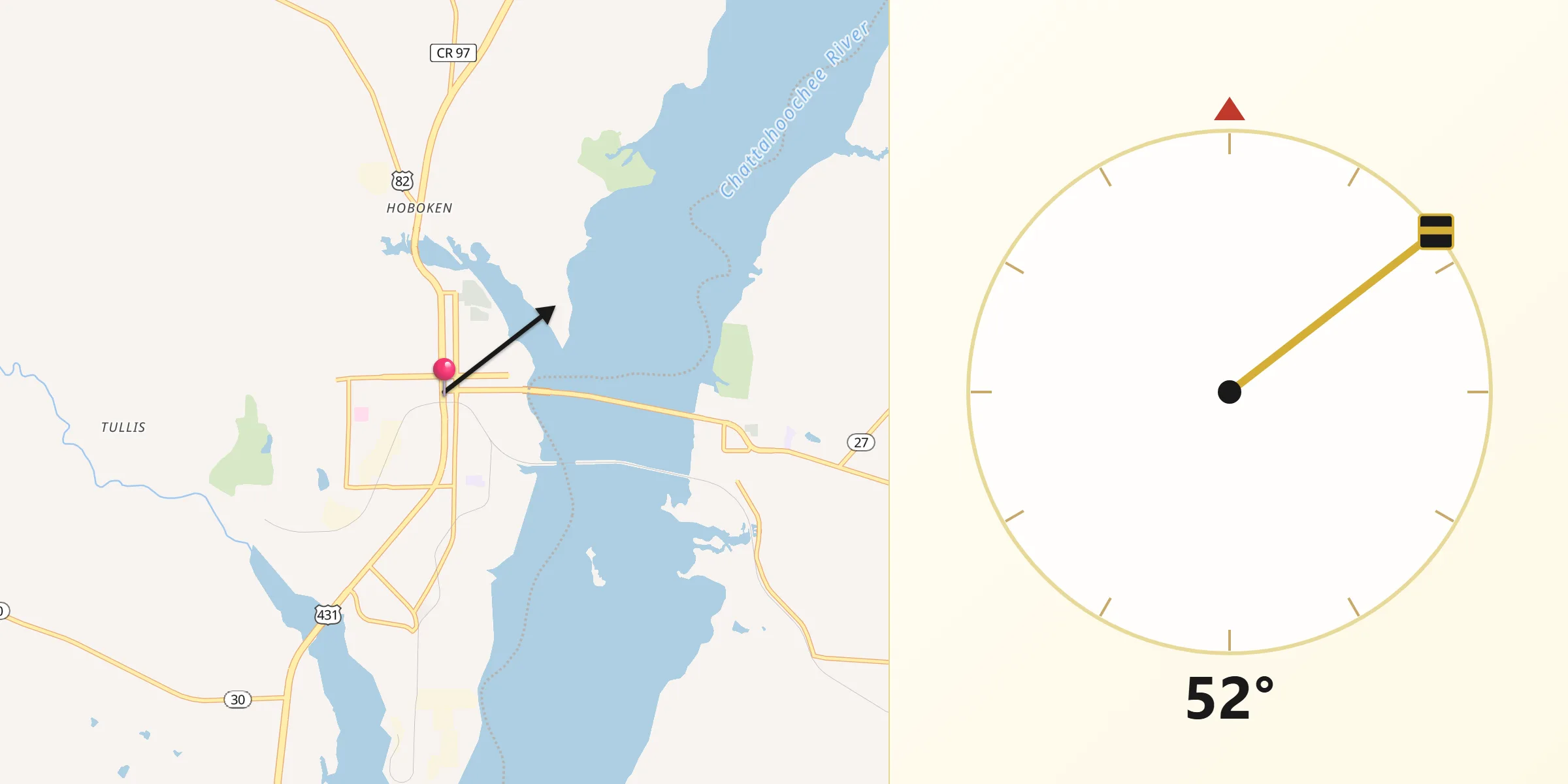 Qibla Direction from Eufaula