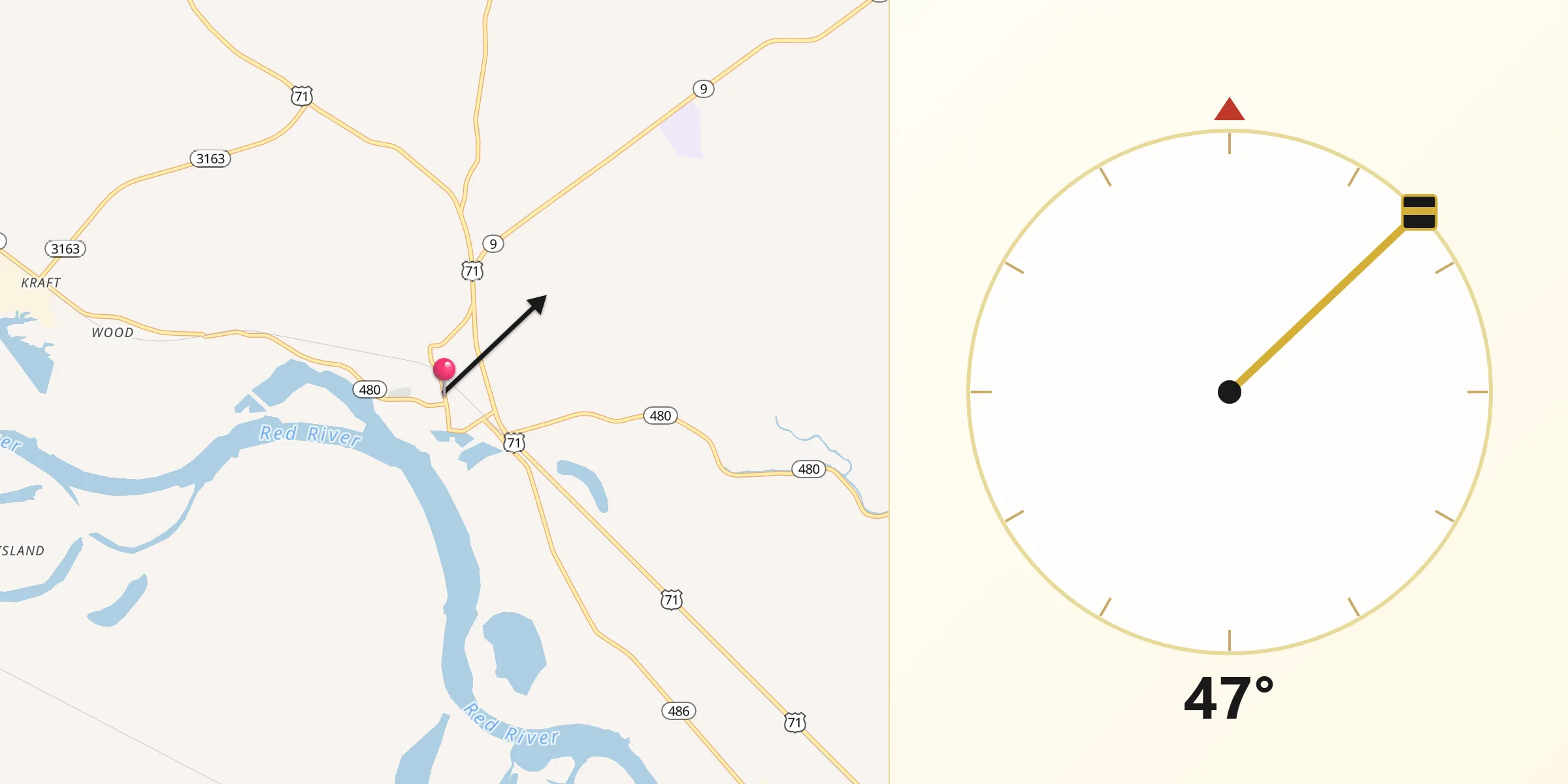 Qibla Direction from Campti