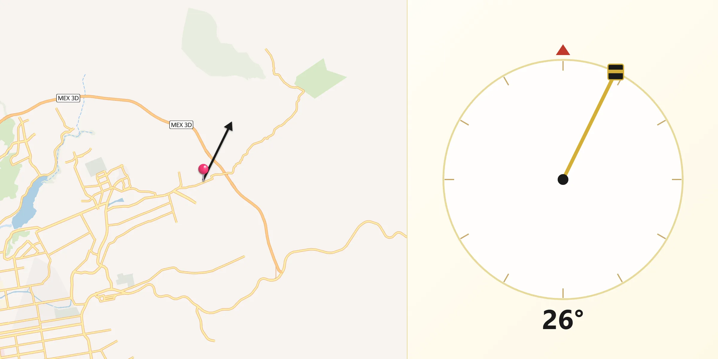 Dirección de la Qibla desde Salvador Rosas Magallón