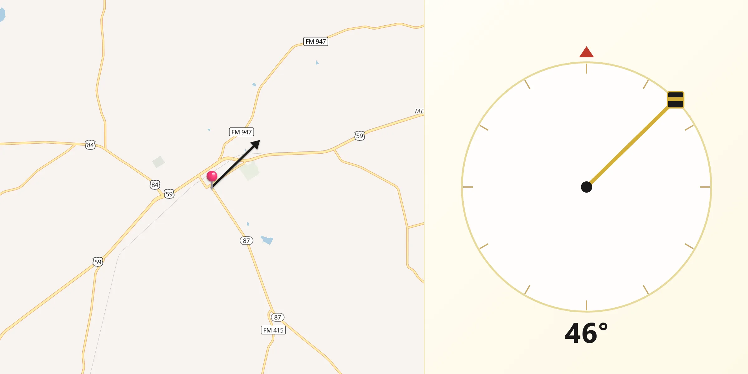 Qibla Direction from Timpson