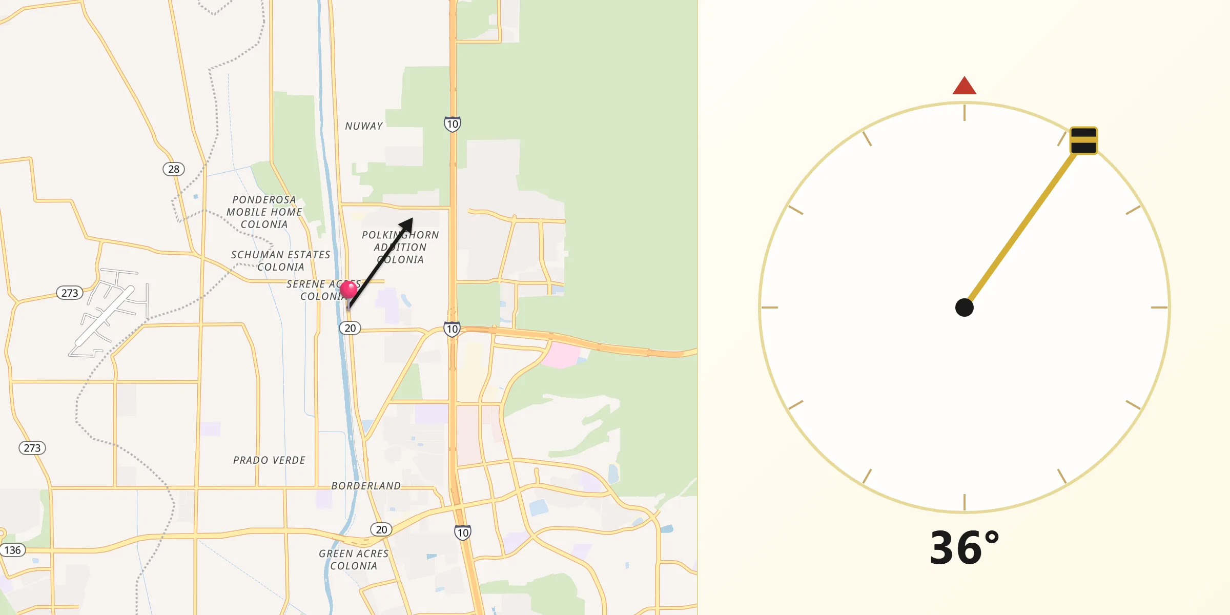 Qibla Direction from Canutillo