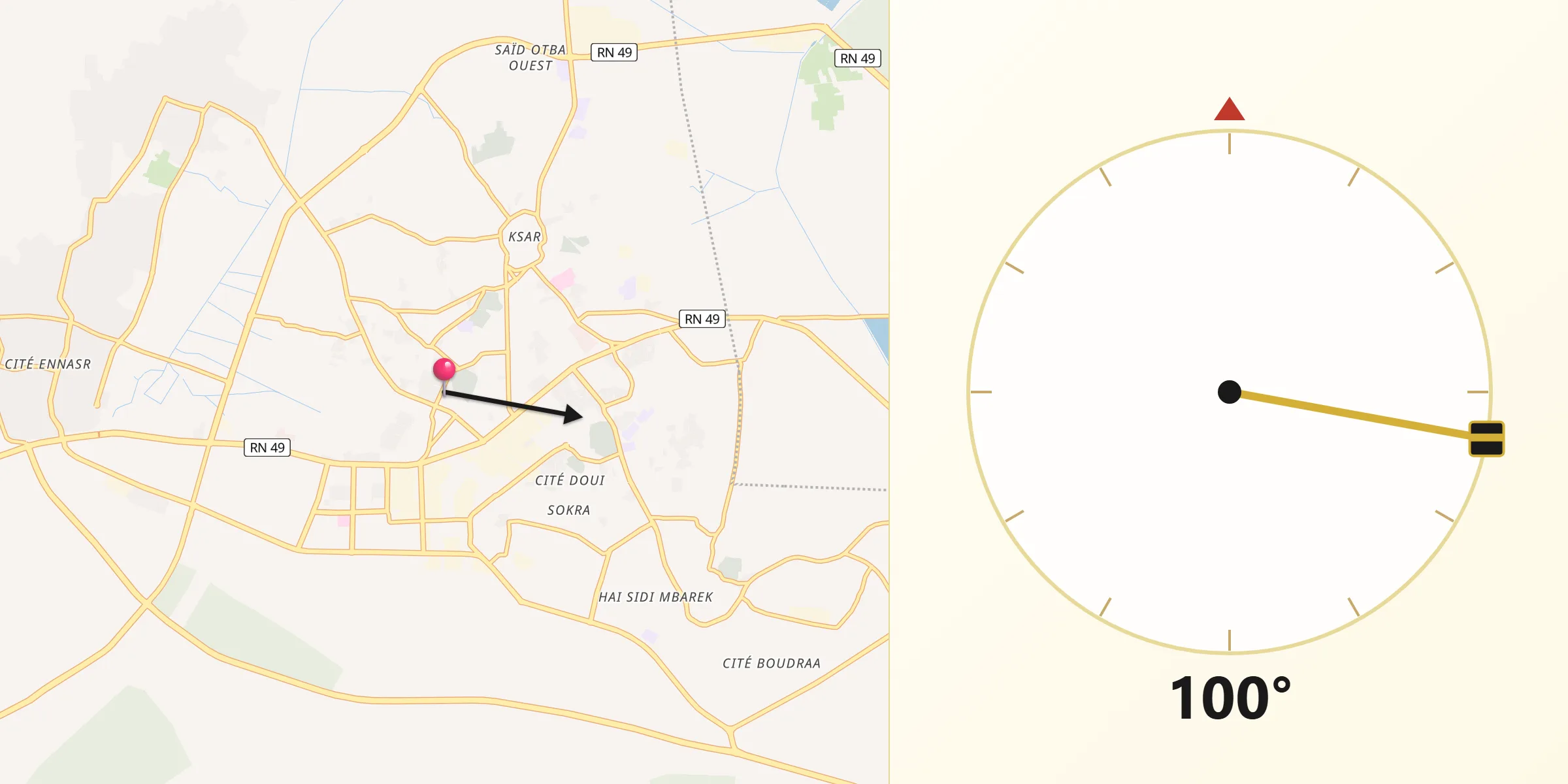 Ouargla şehrinden Kıble Yönü