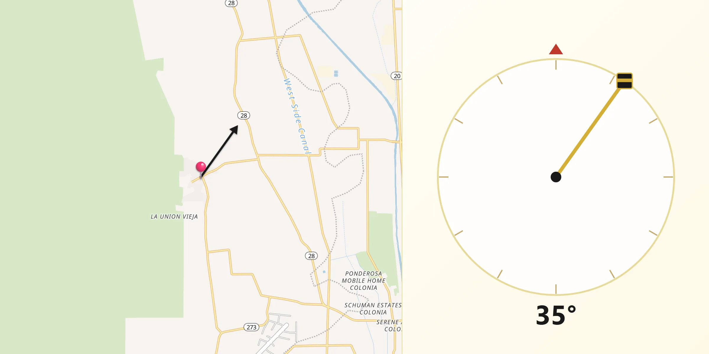 Qibla Direction from La Union