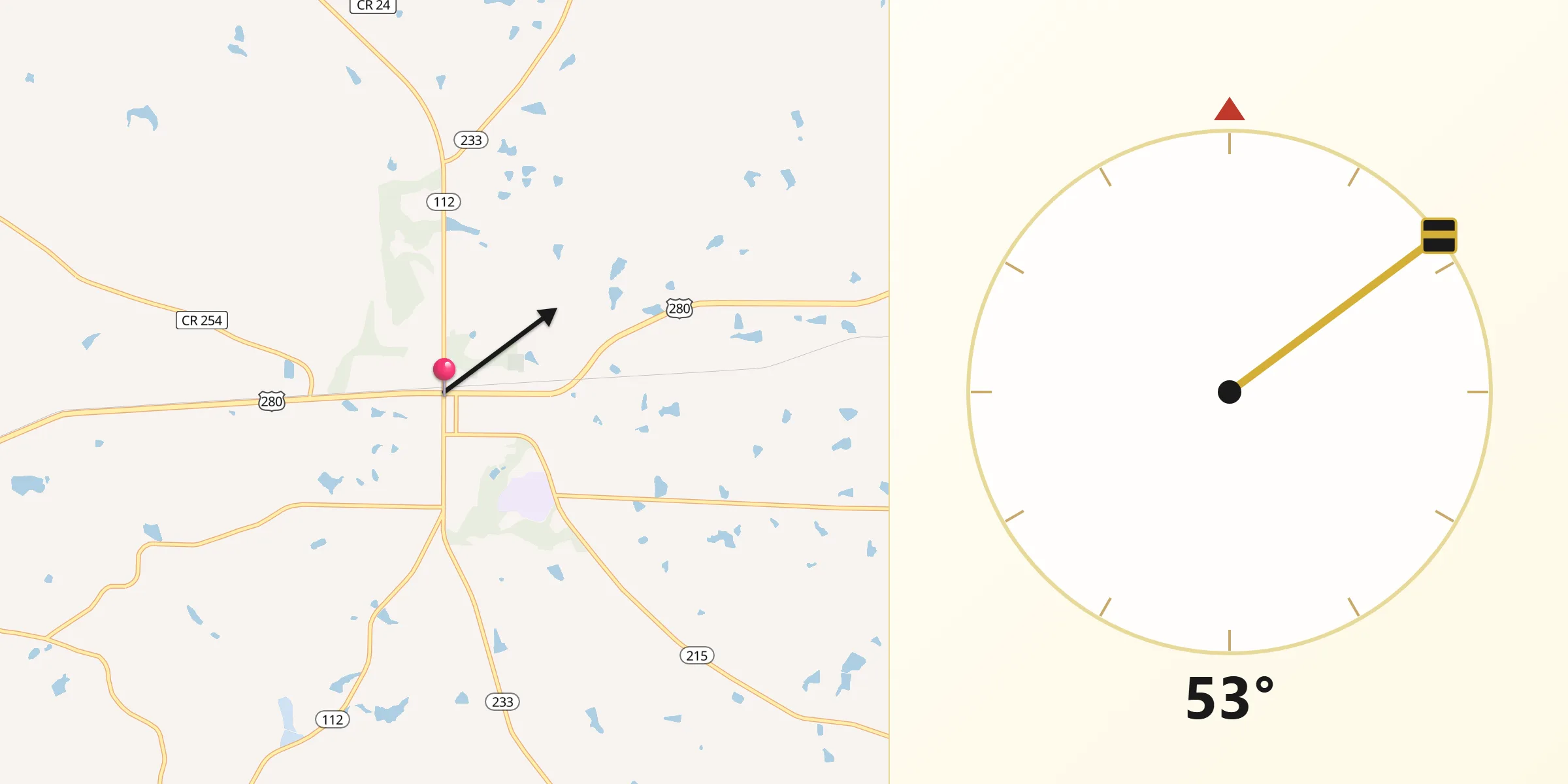 Qibla Direction from Rochelle