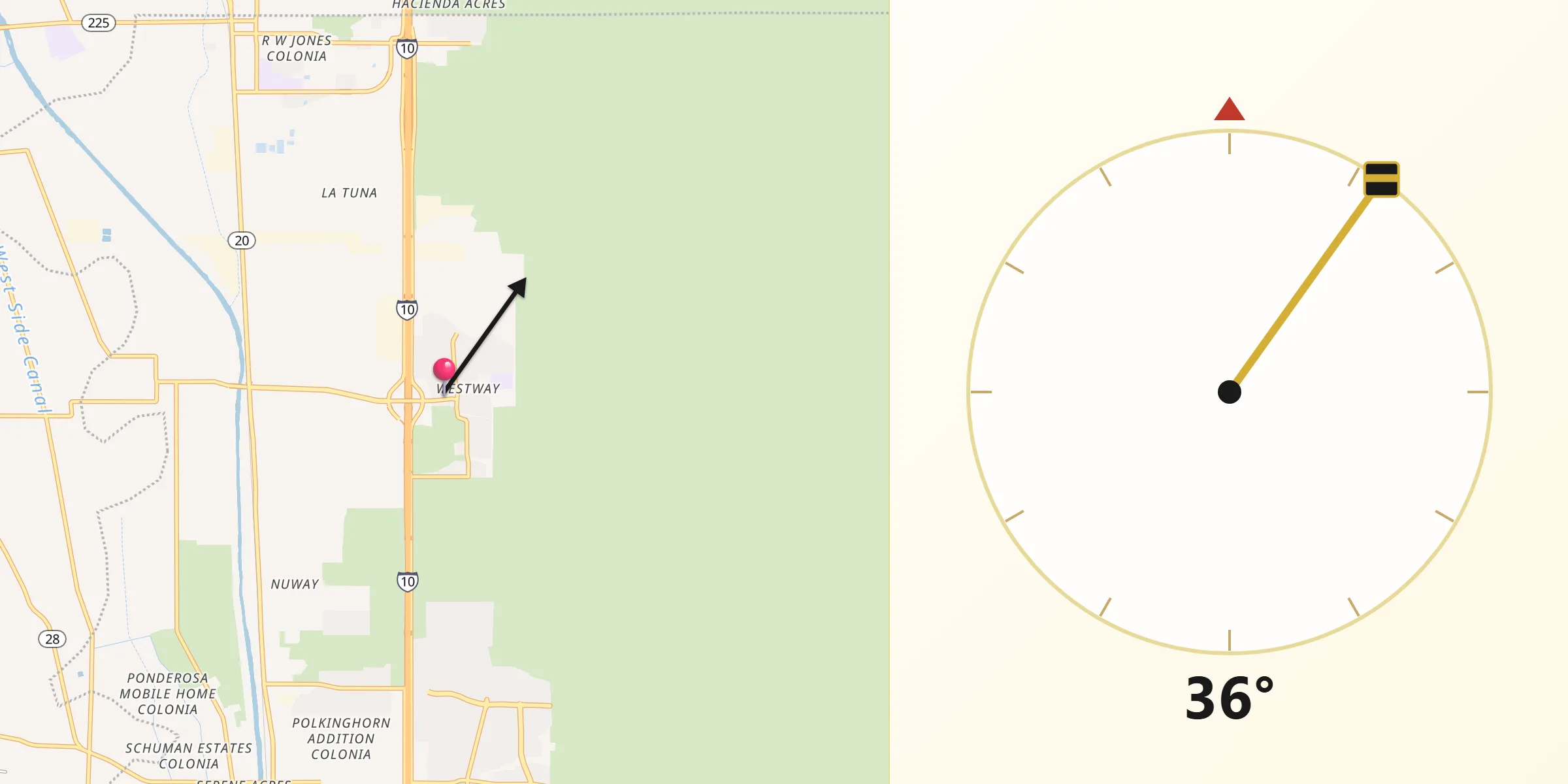 Qibla Direction from Westway