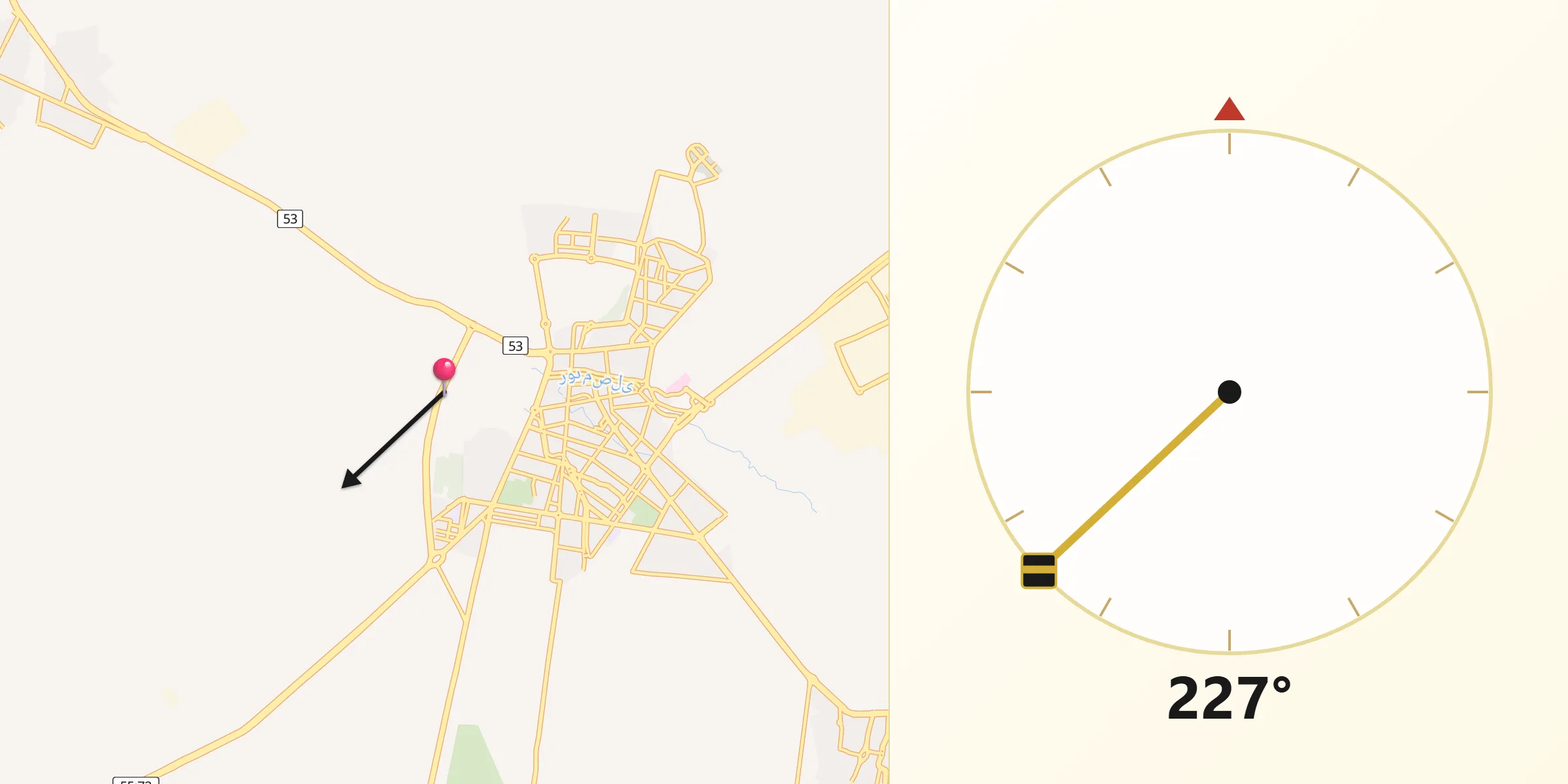 جهت قبله از اَمروجان