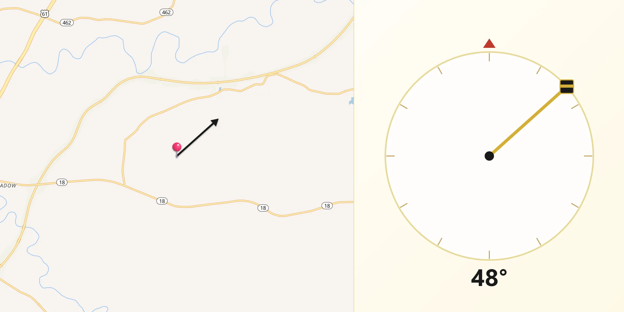 Qibla Direction from Claiborne County