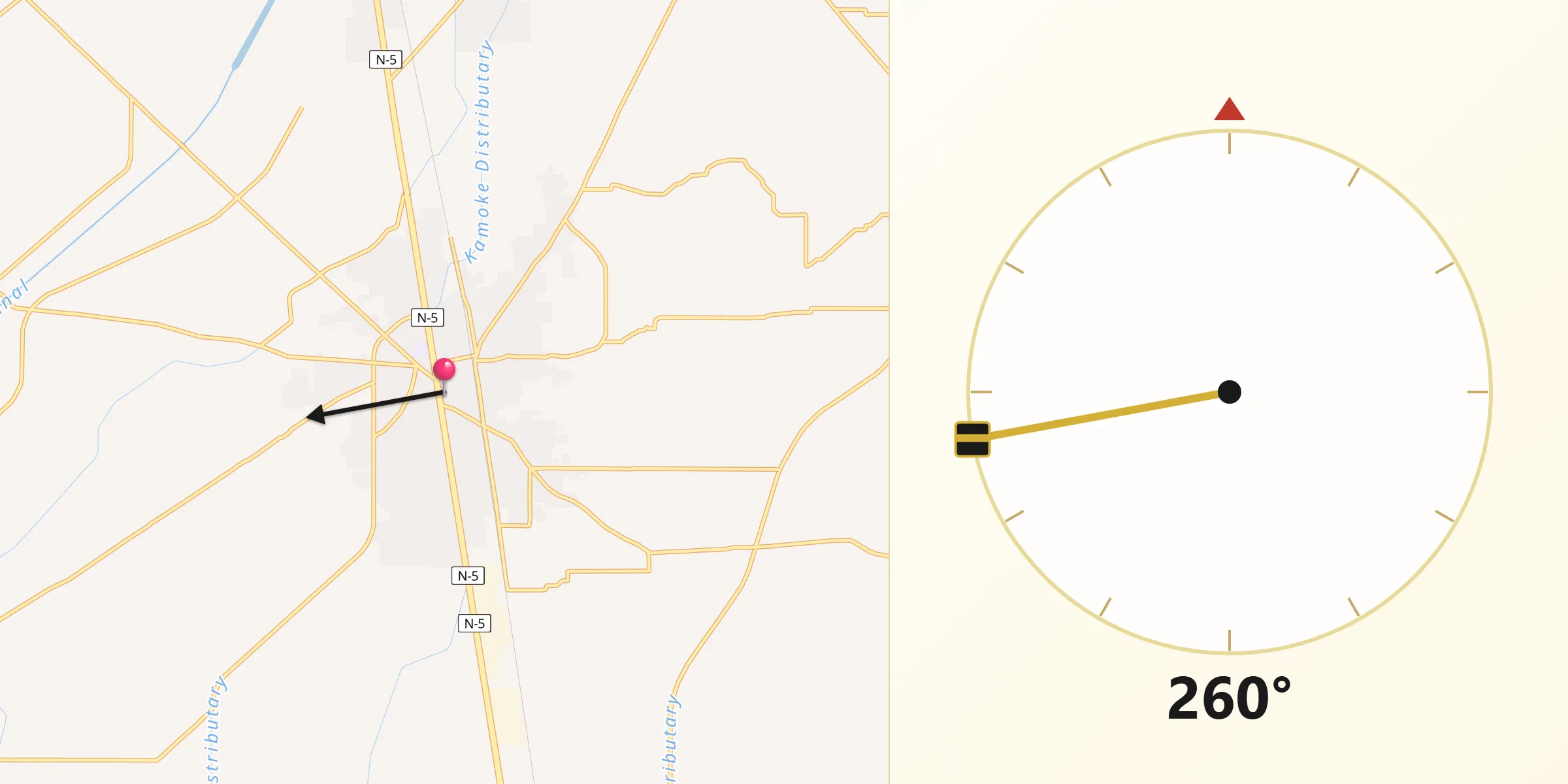Qibla Direction from Kamoke