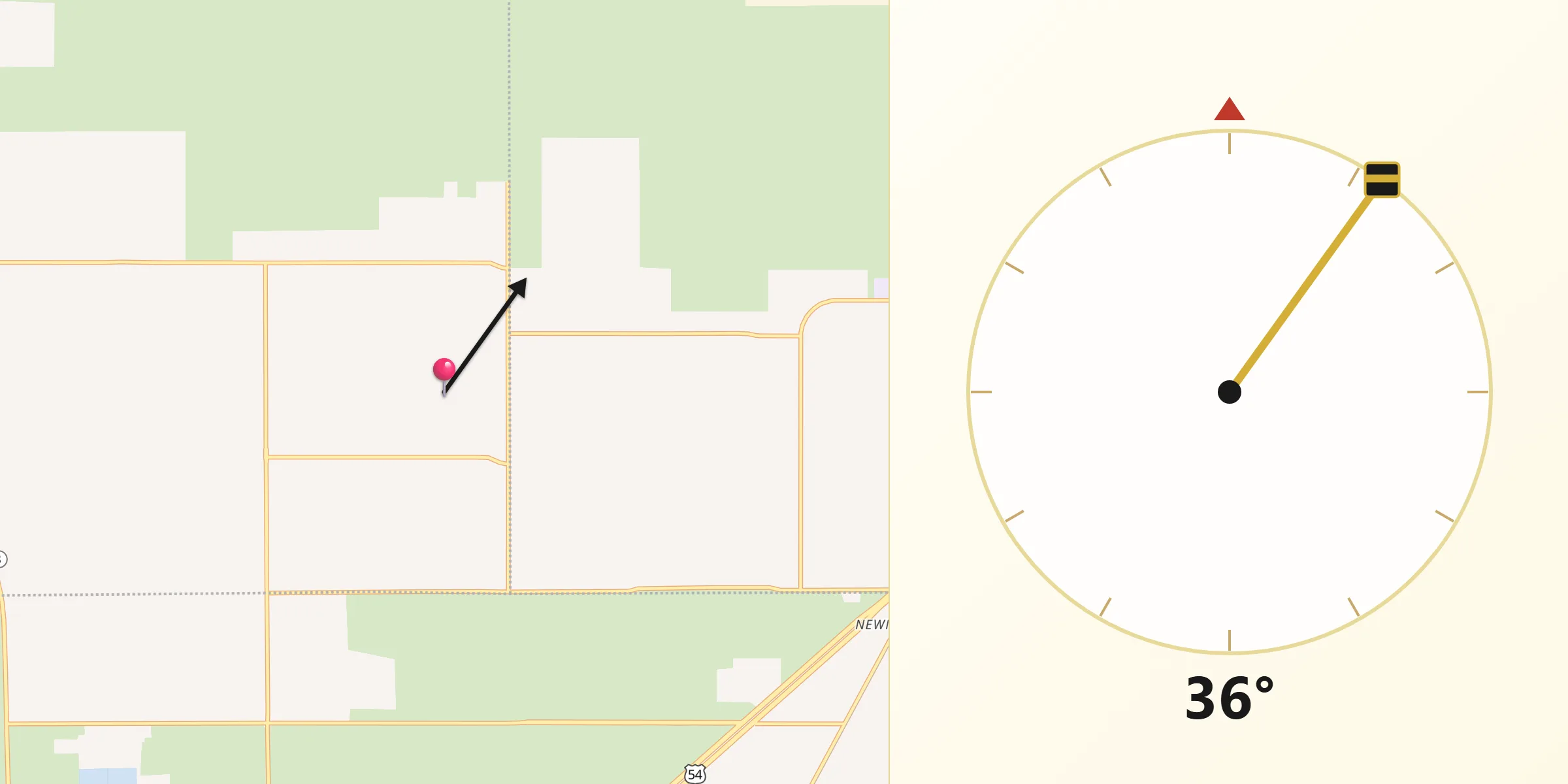 Qibla Direction from Chaparral