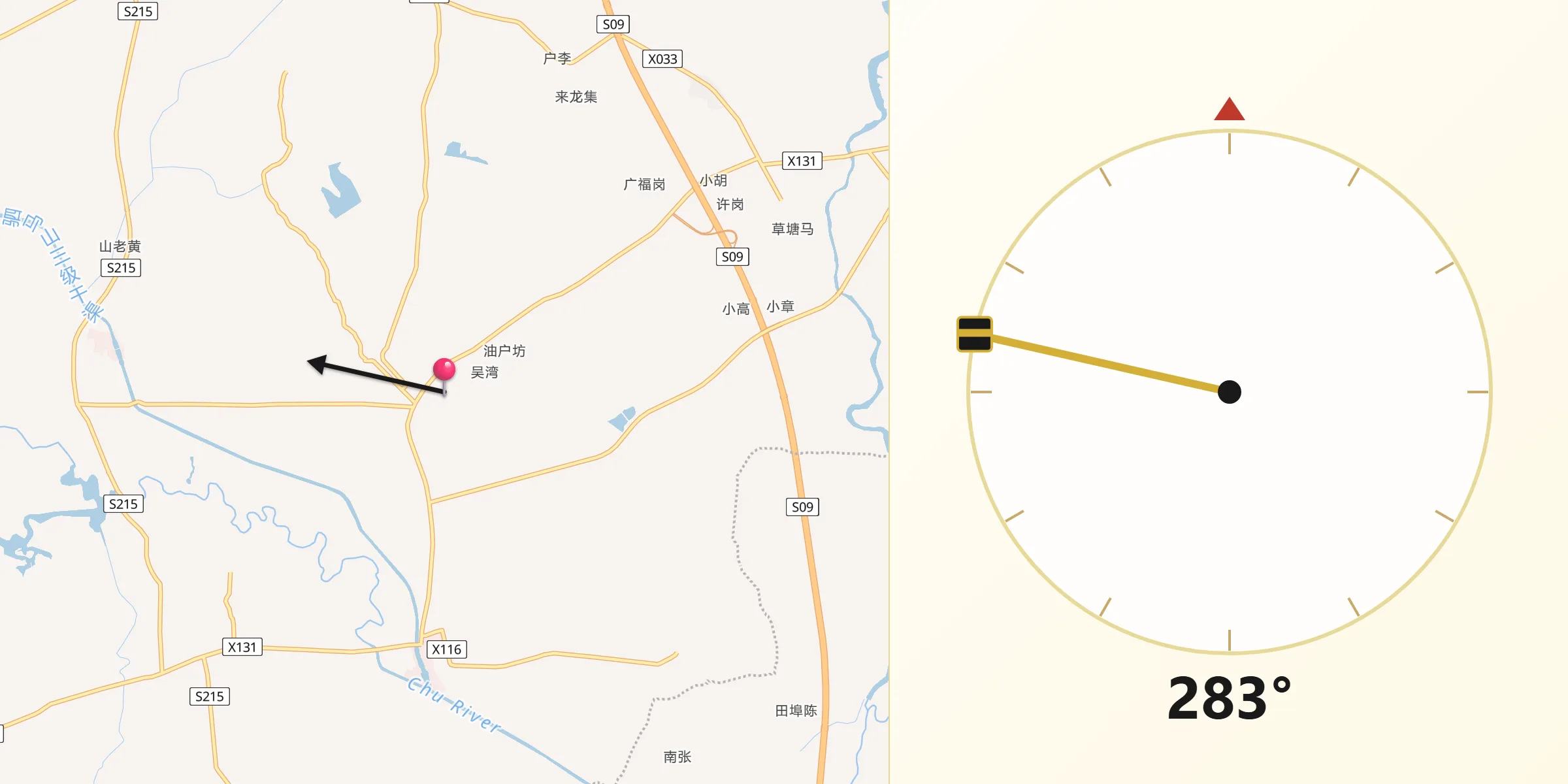 从三官村朝向麦加的方向