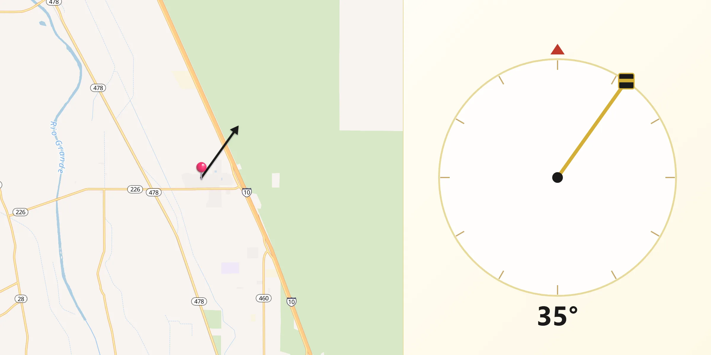 Qibla Direction from Berino