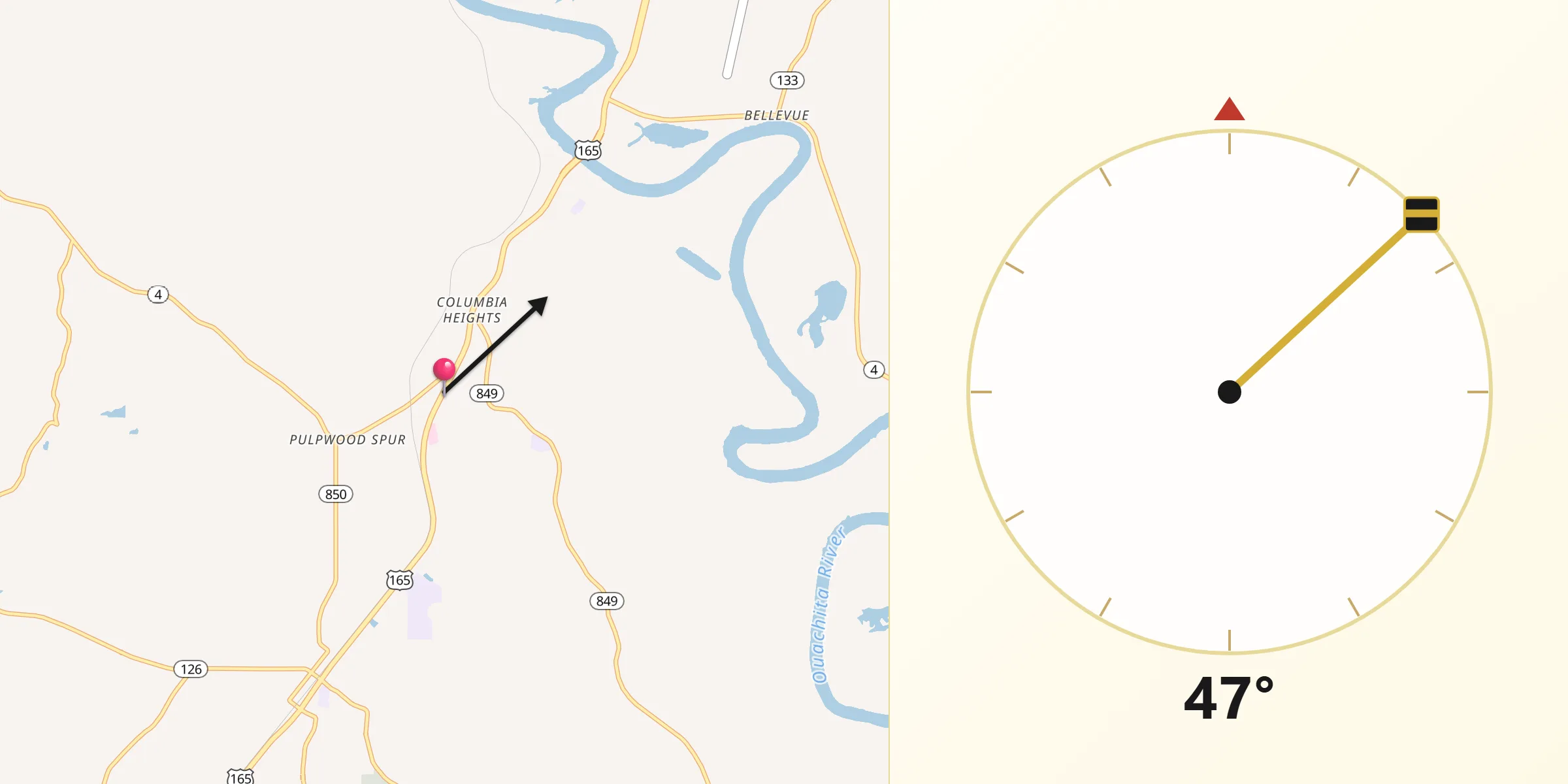 Qibla Direction from Banks Springs