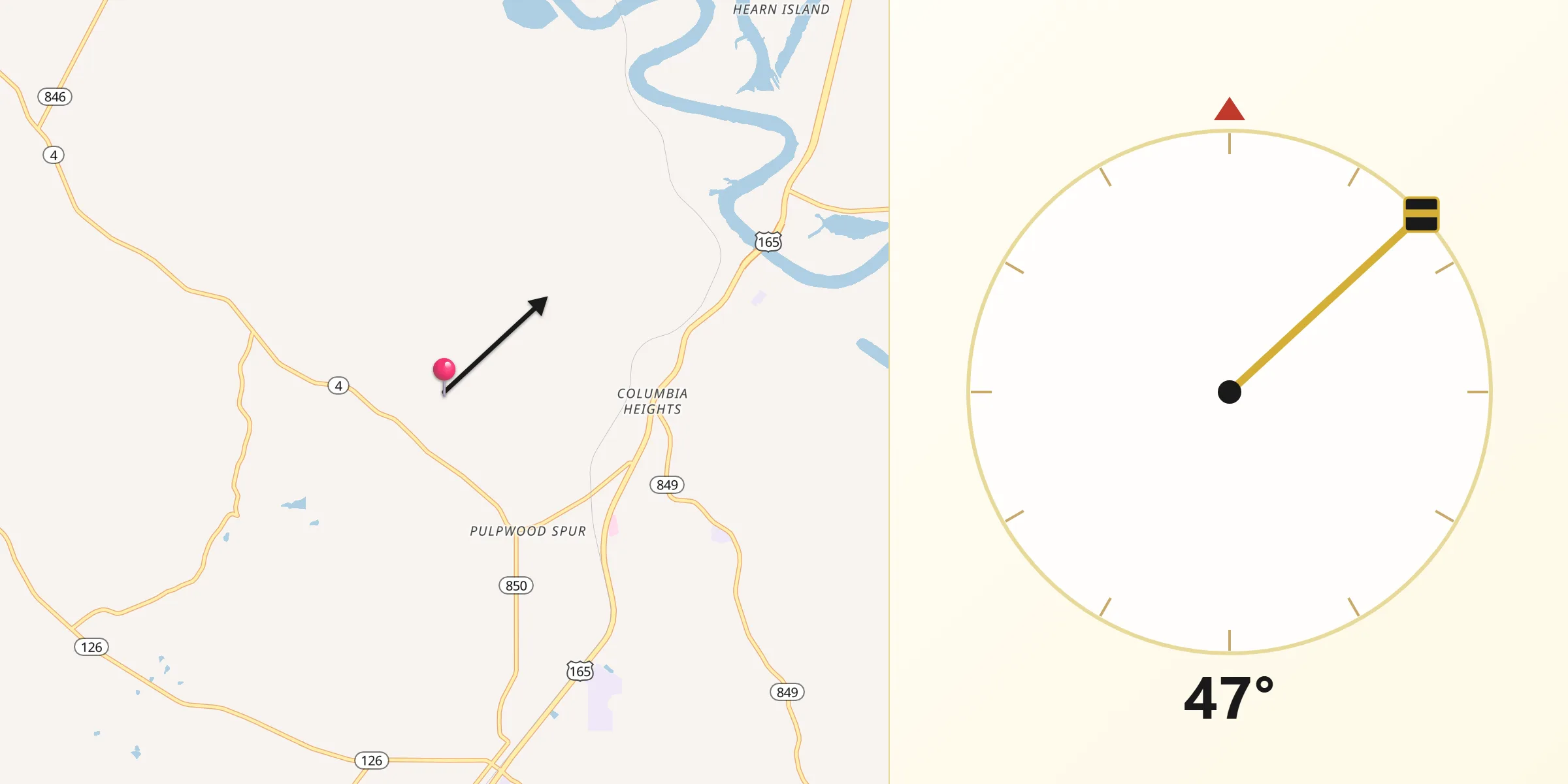 Qibla Direction from Caldwell Parish