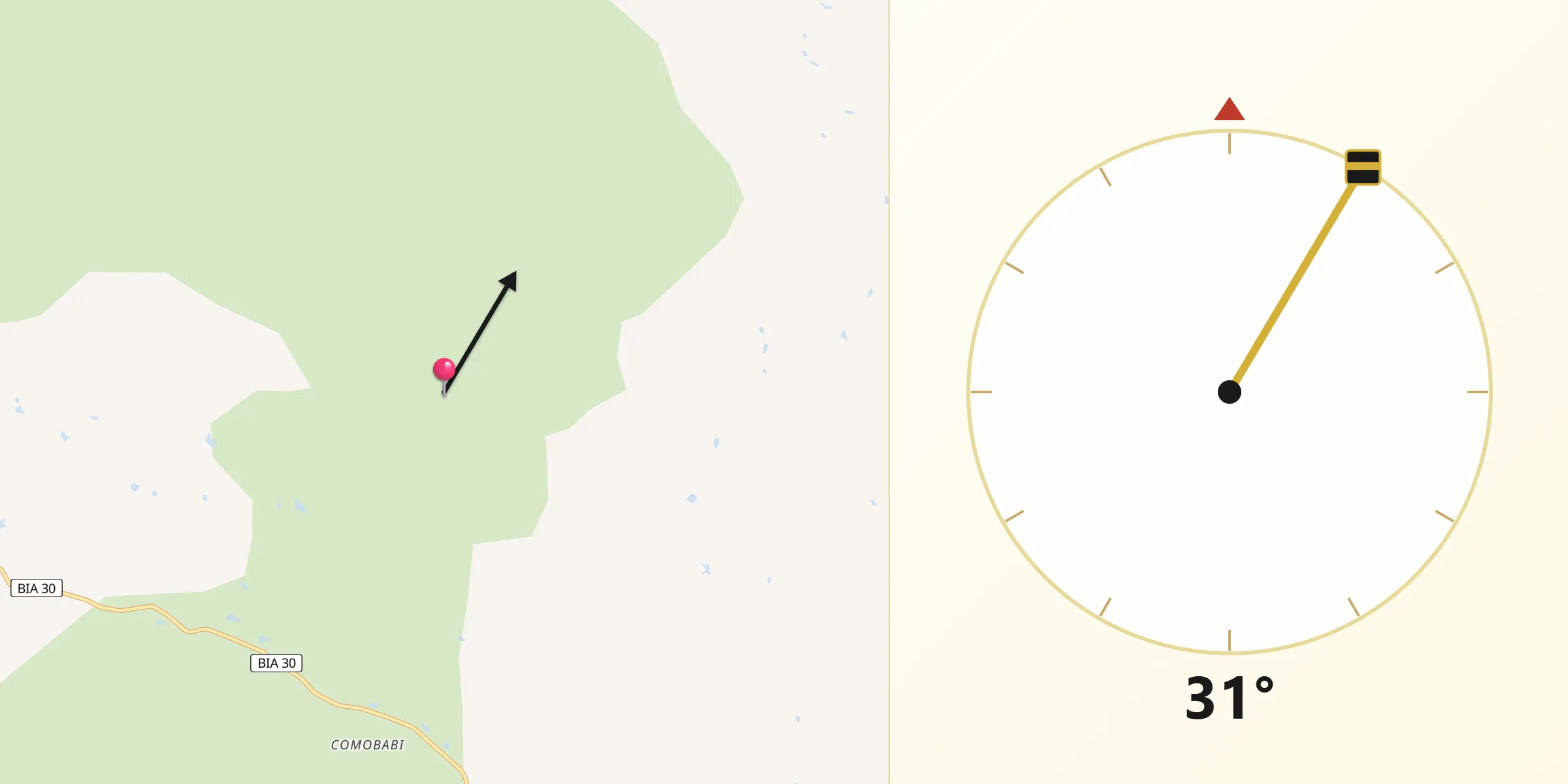 Qibla Direction from Pima County
