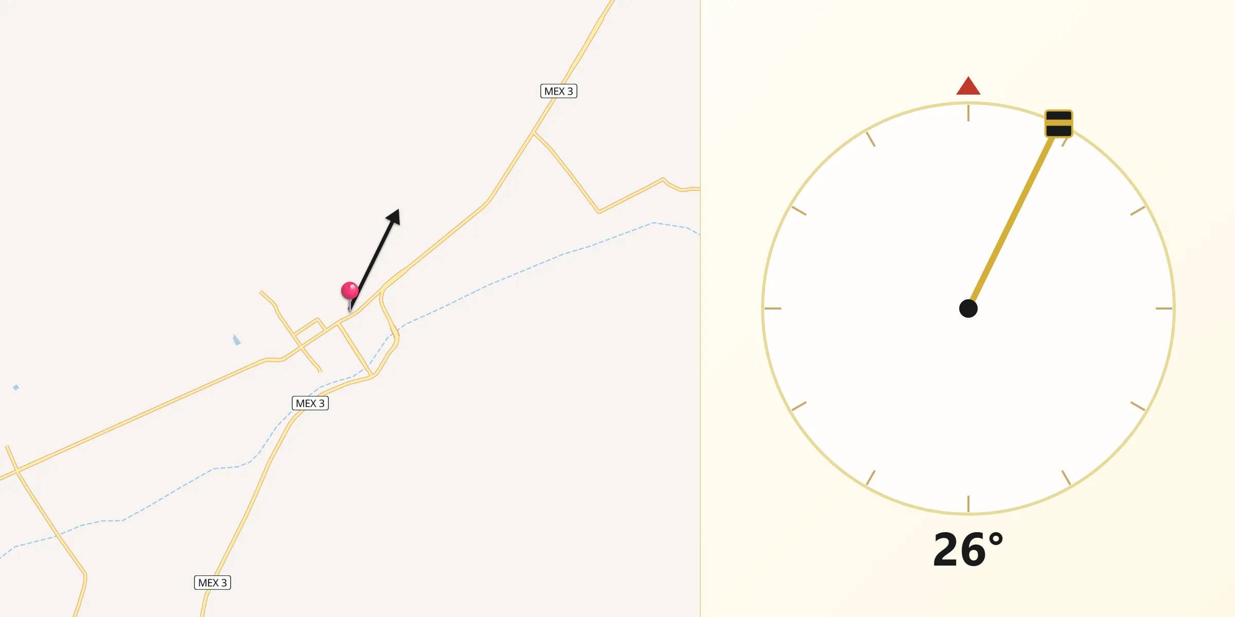 Dirección de la Qibla desde Francisco Zarco