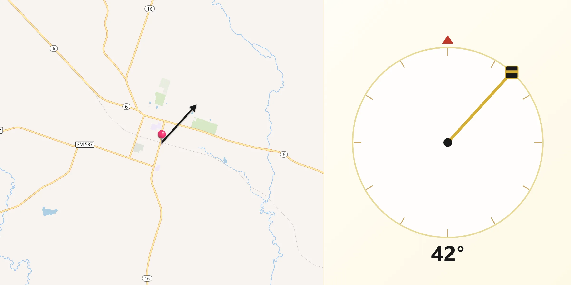Qibla Direction from De Leon