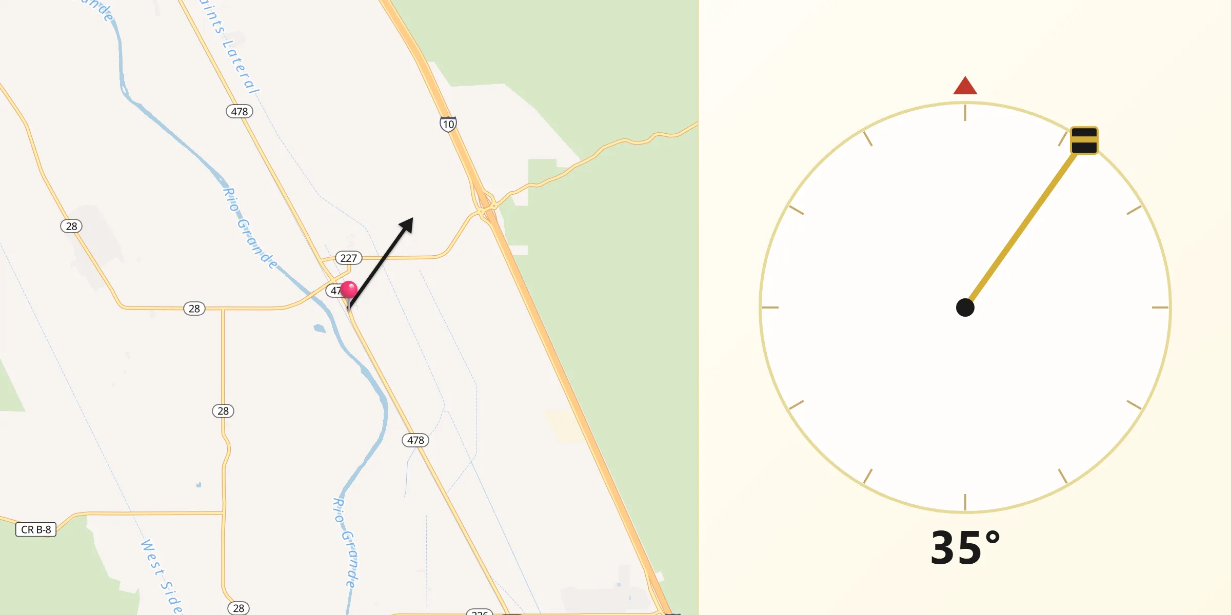 Qibla Direction from Vado