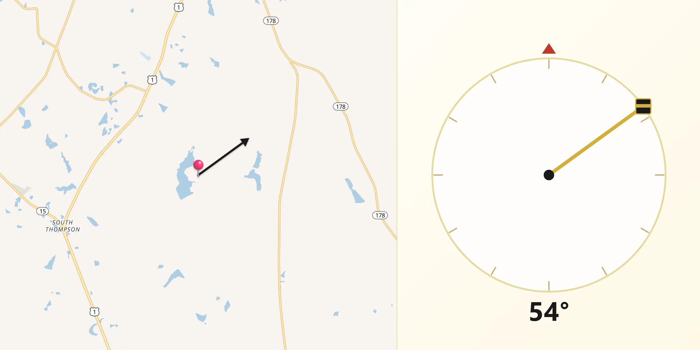 Qibla Direction from Toombs