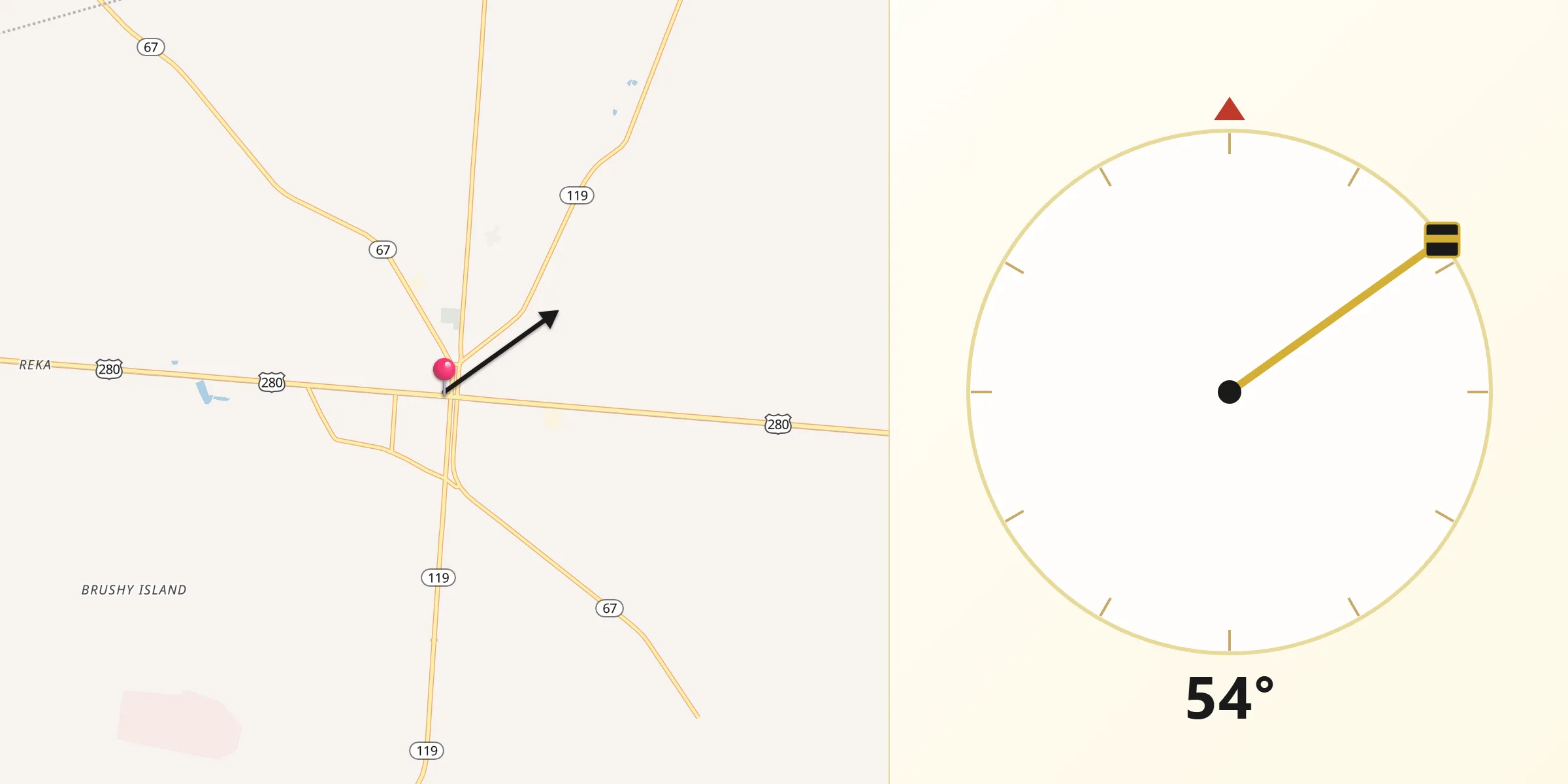 Qibla Direction from Pembroke