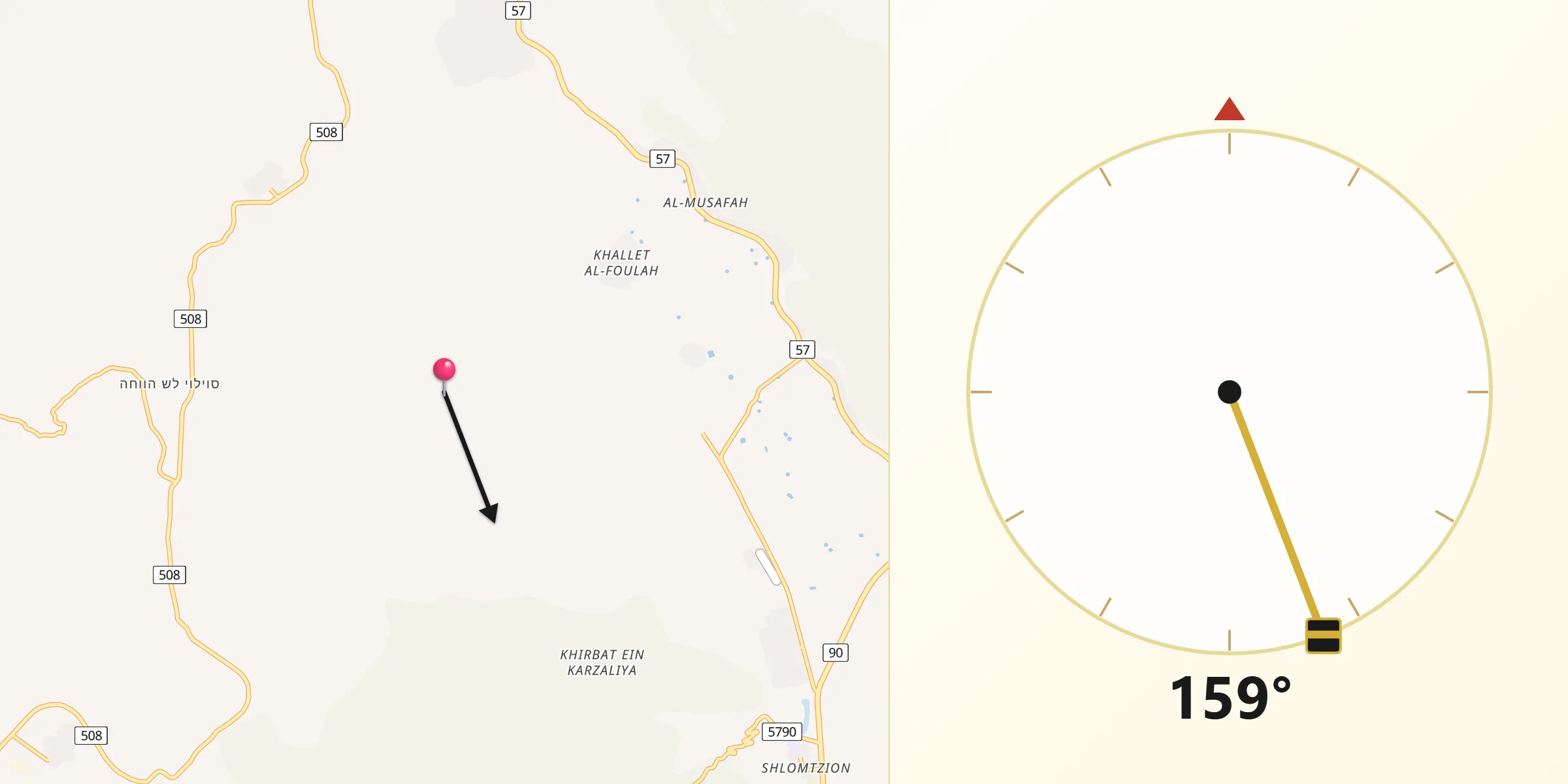 اتجاه القبلة من الجفتلك