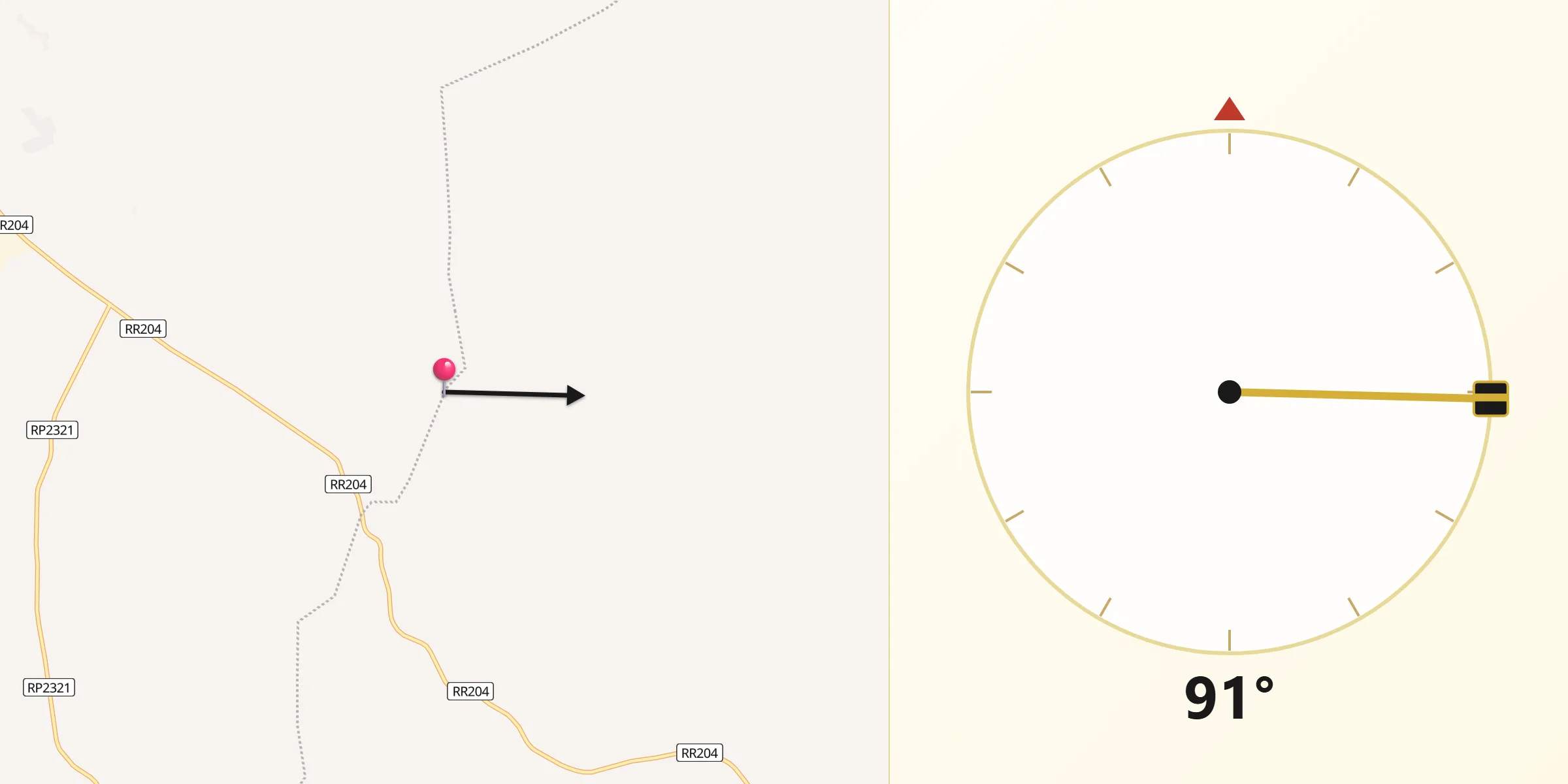 Direção da Qibla a partir de Safim