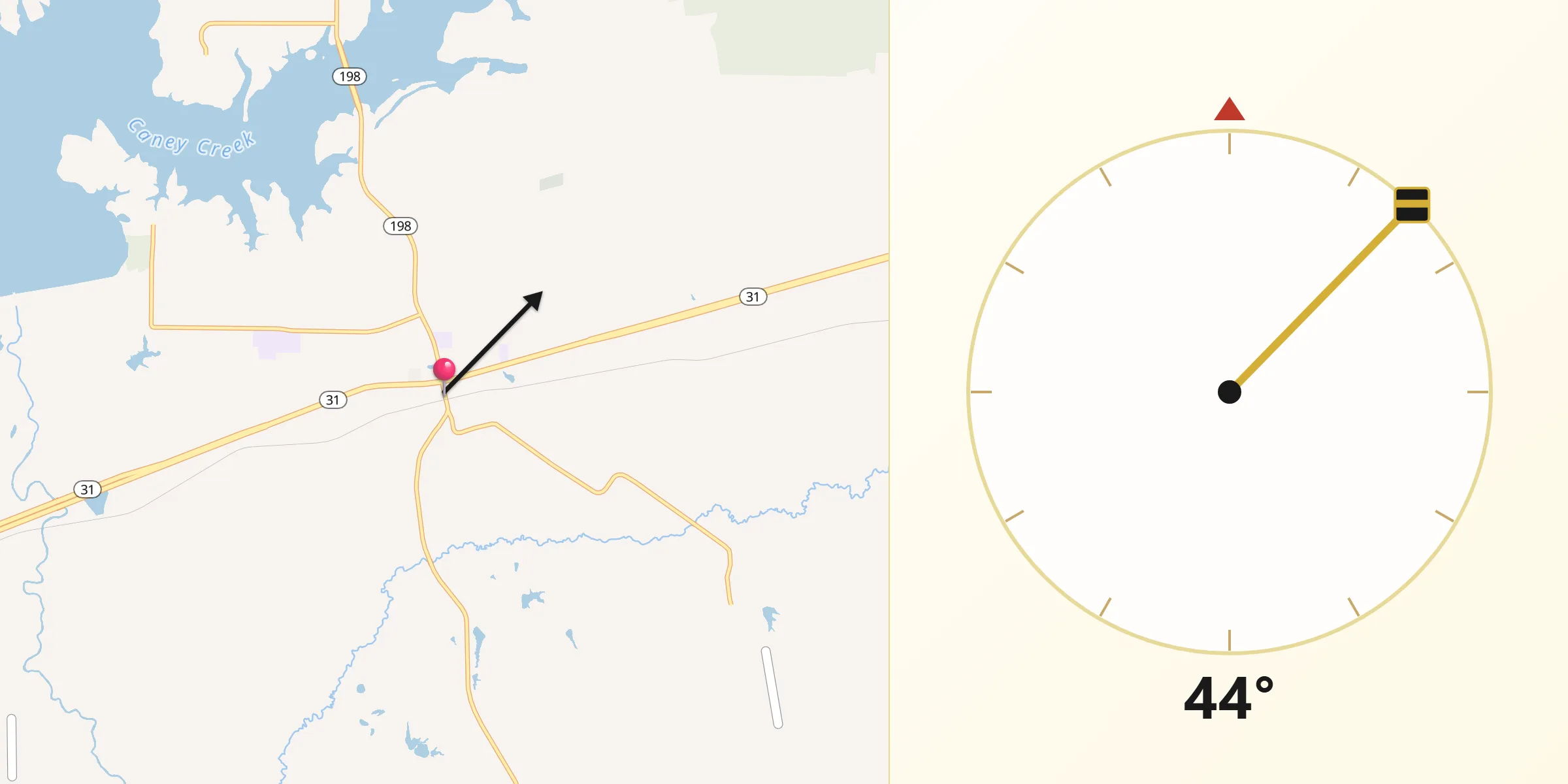 Qibla Direction from Malakoff