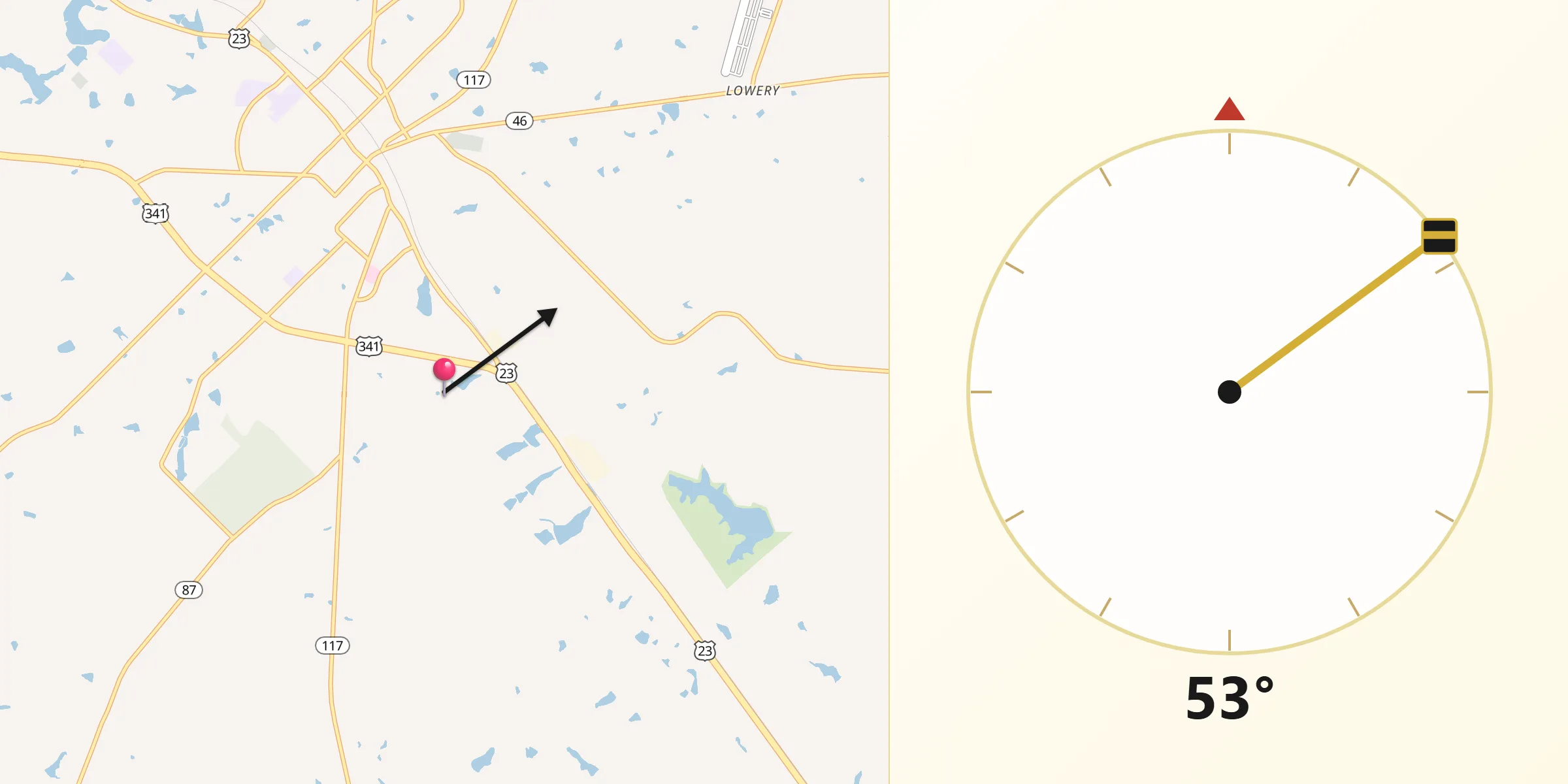Qibla Direction from Dodge