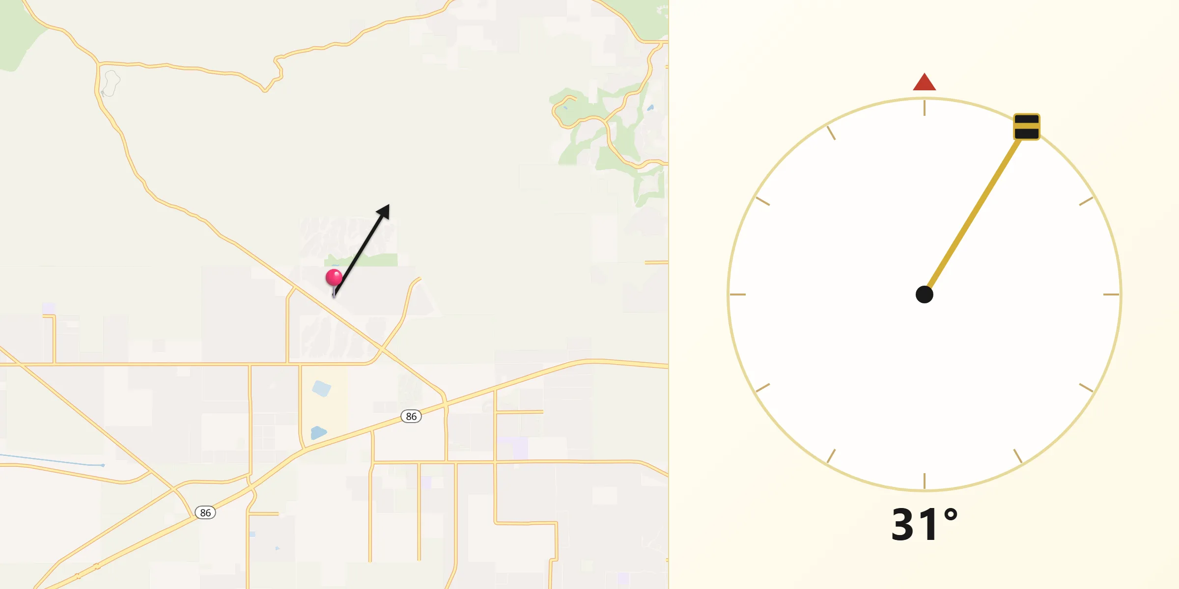 Qibla Direction from Tucson Estates