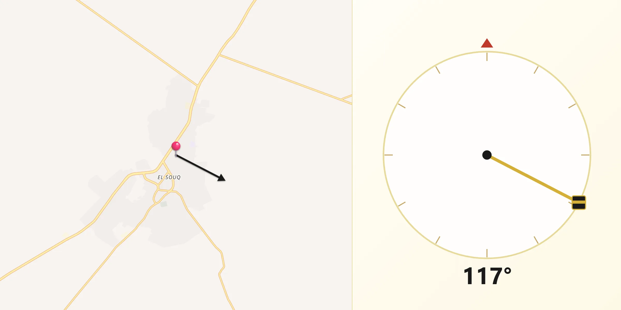 اتجاه القبلة من الأبيار‎