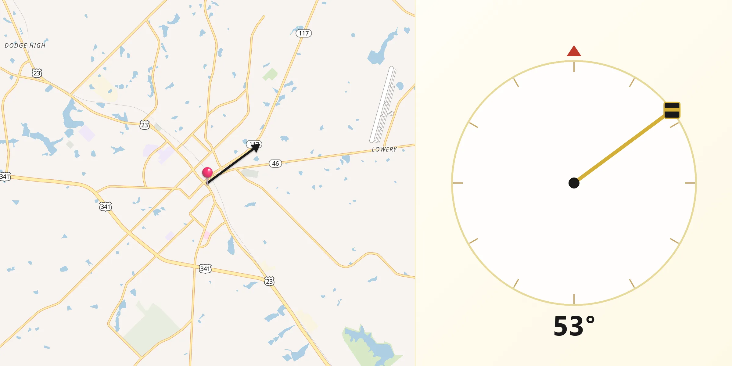 Qibla Direction from Eastman