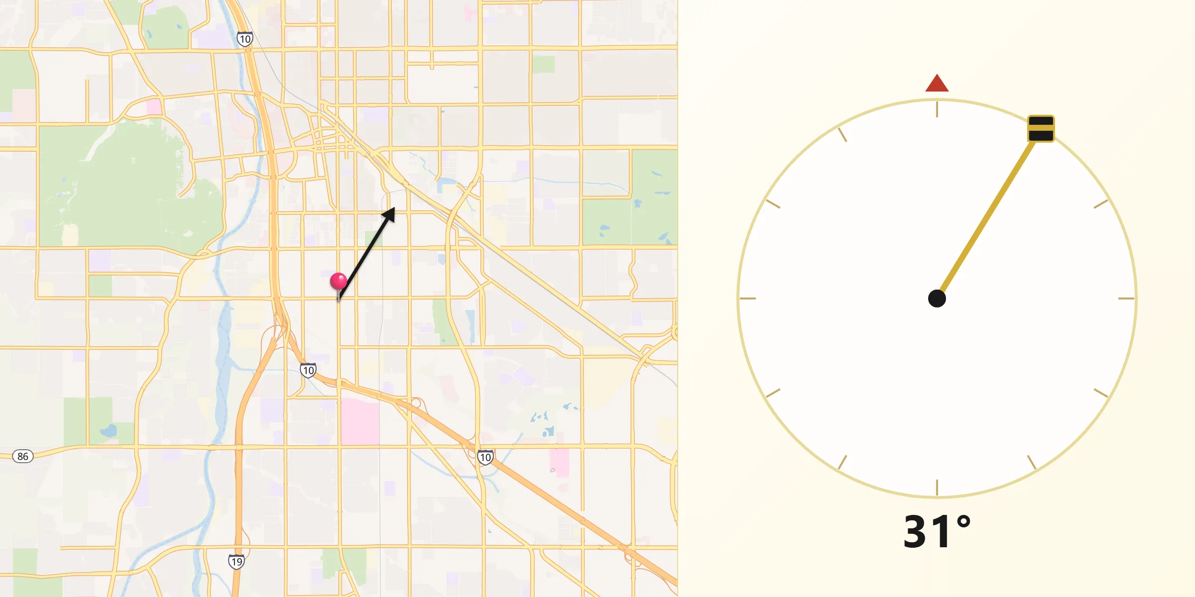 Qibla Direction from South Tucson