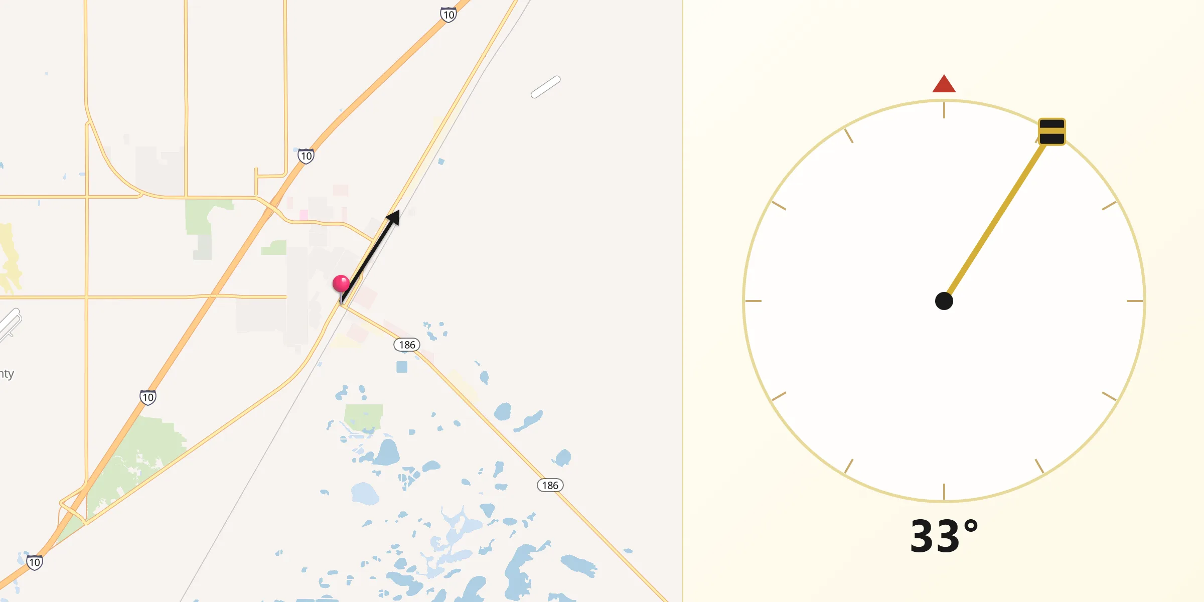 Qibla Direction from Willcox