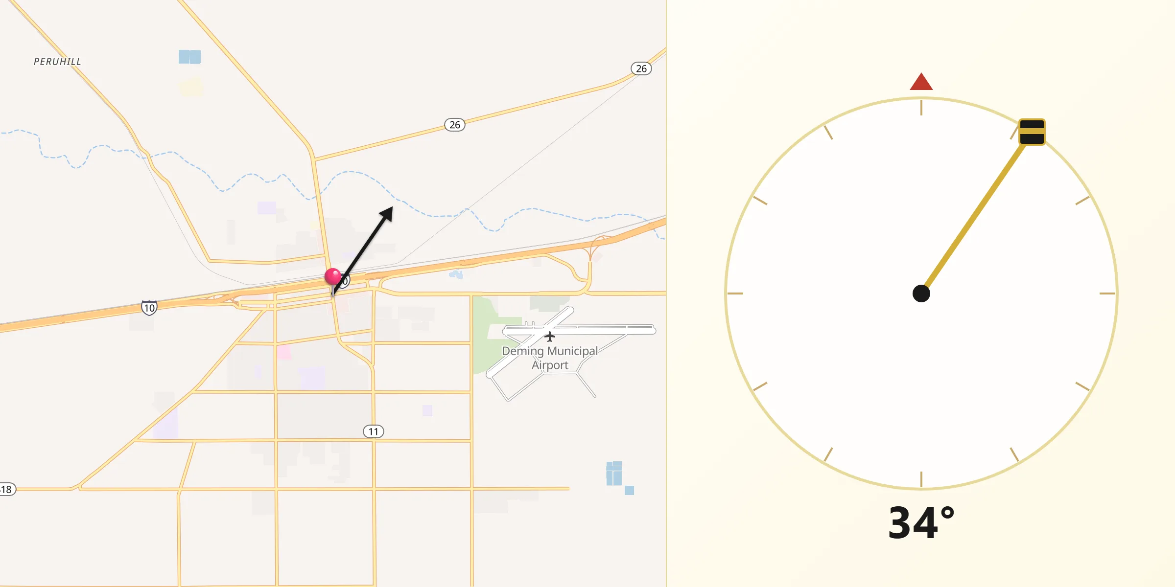 Qibla Direction from Deming