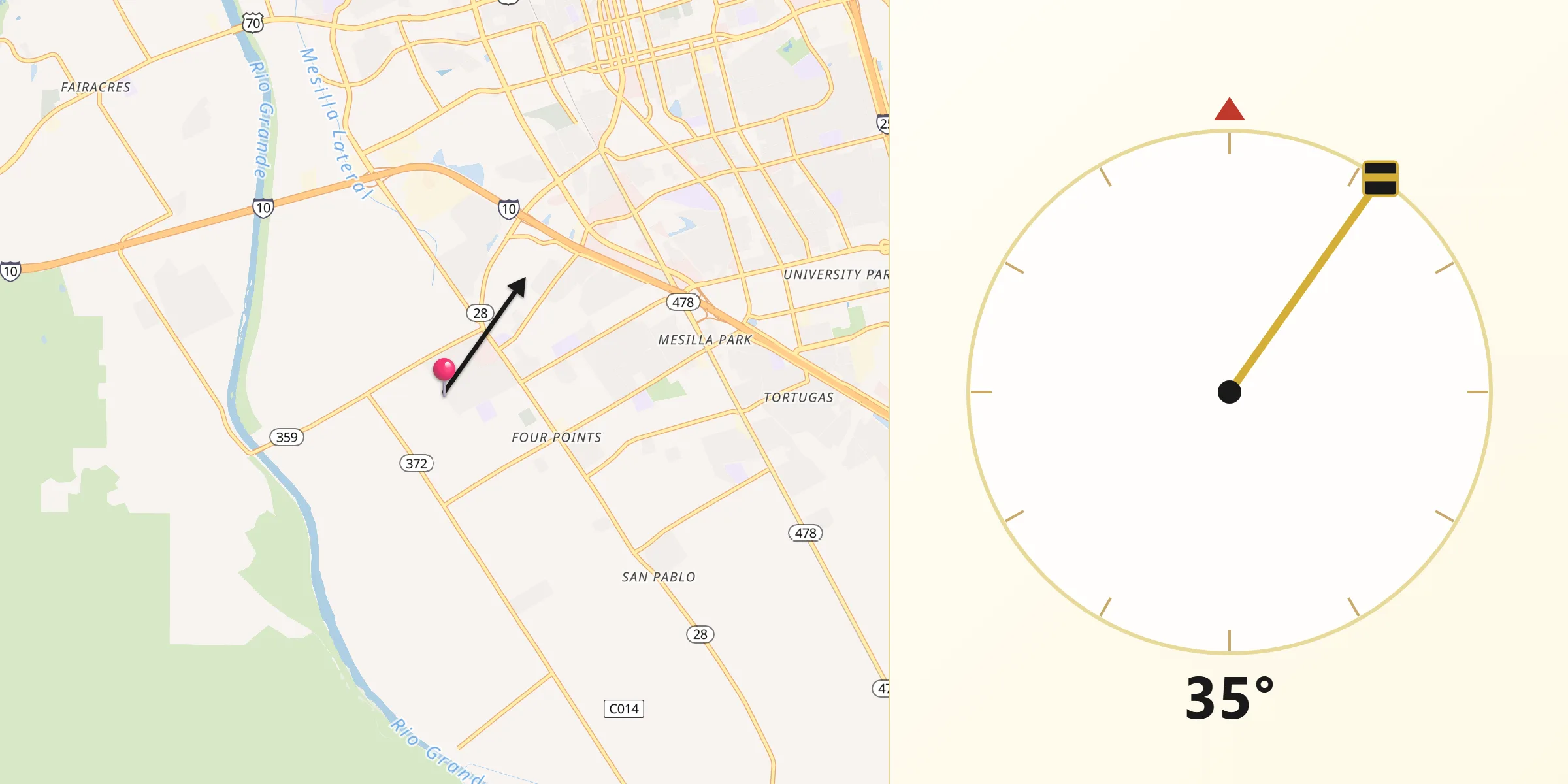 Qibla Direction from Mesilla