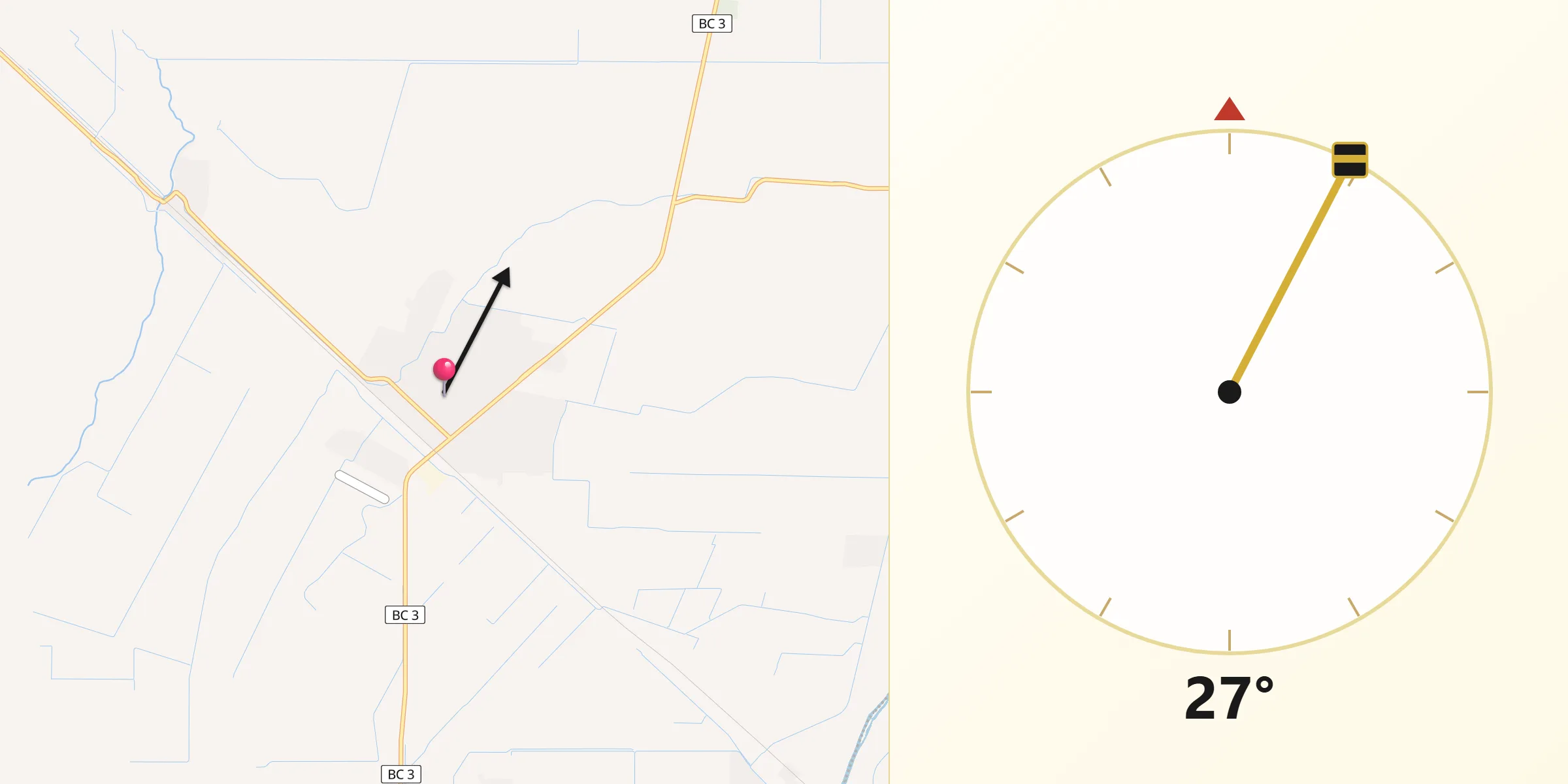 Dirección de la Qibla desde Ciudad Guadalupe Victoria
