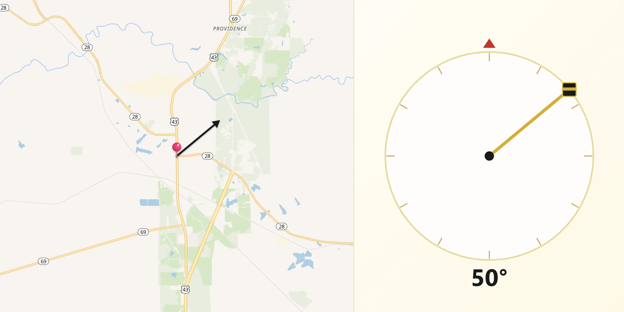 Qibla Direction from Linden