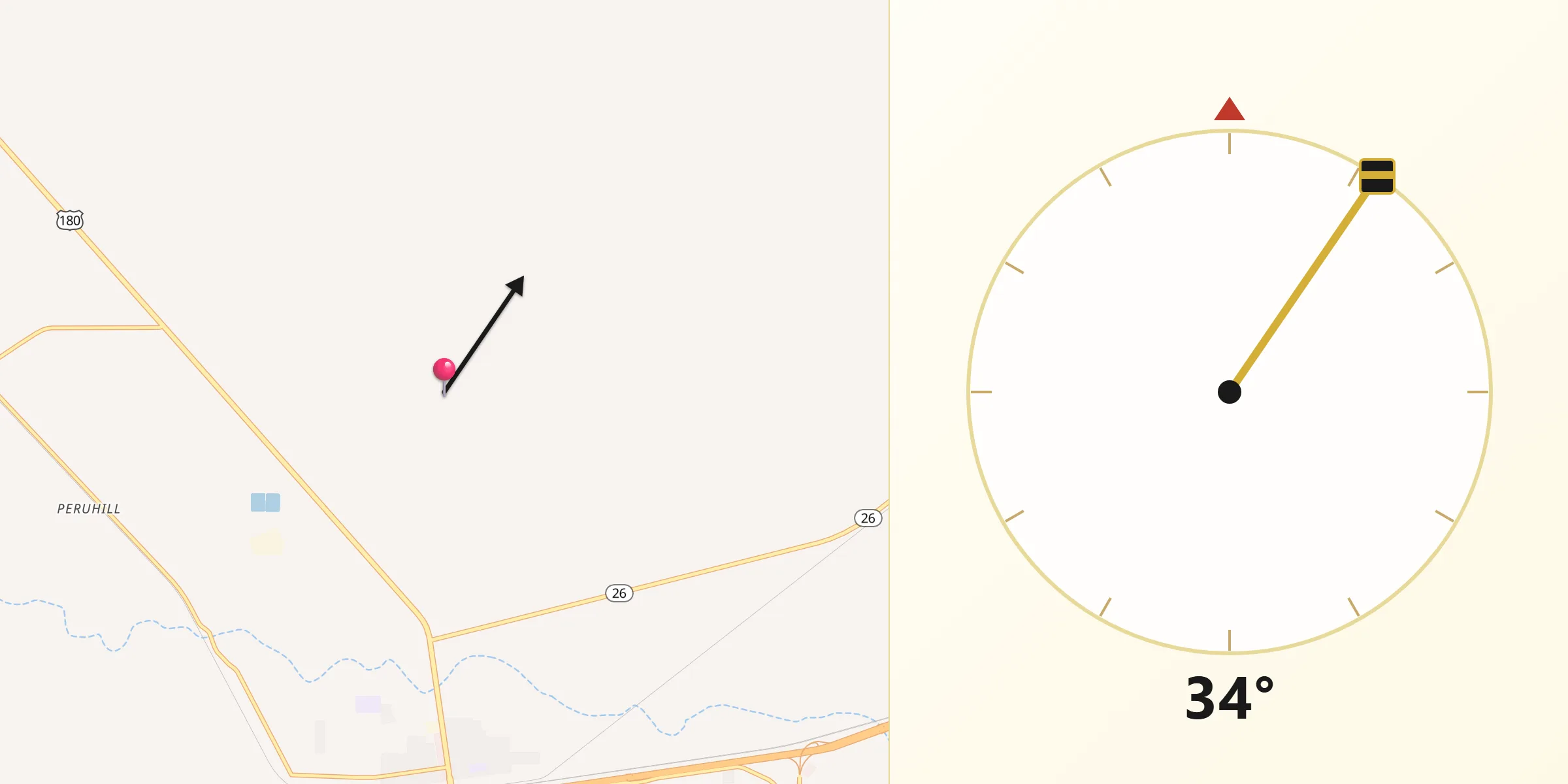 Qibla Direction from Keeler Farm