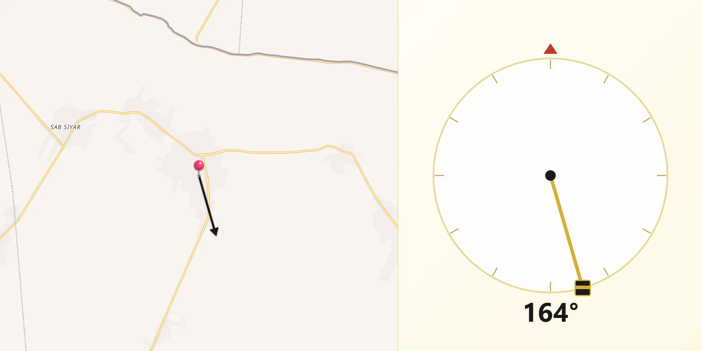 اتجاه القبلة من صبحا