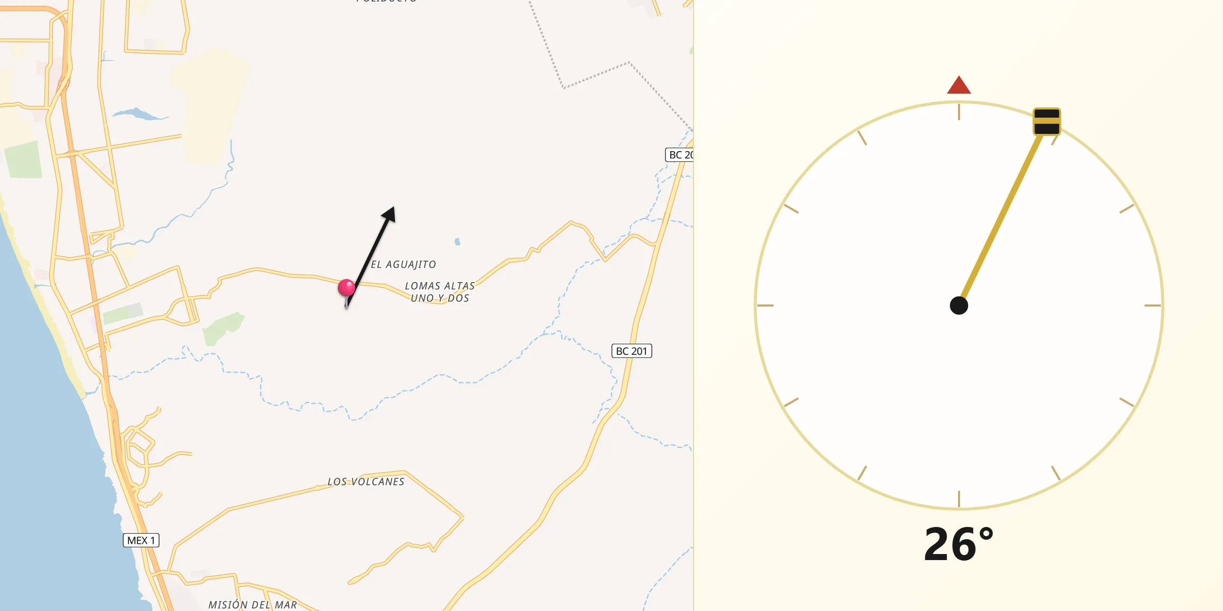 Dirección de la Qibla desde Ciudad Morelos