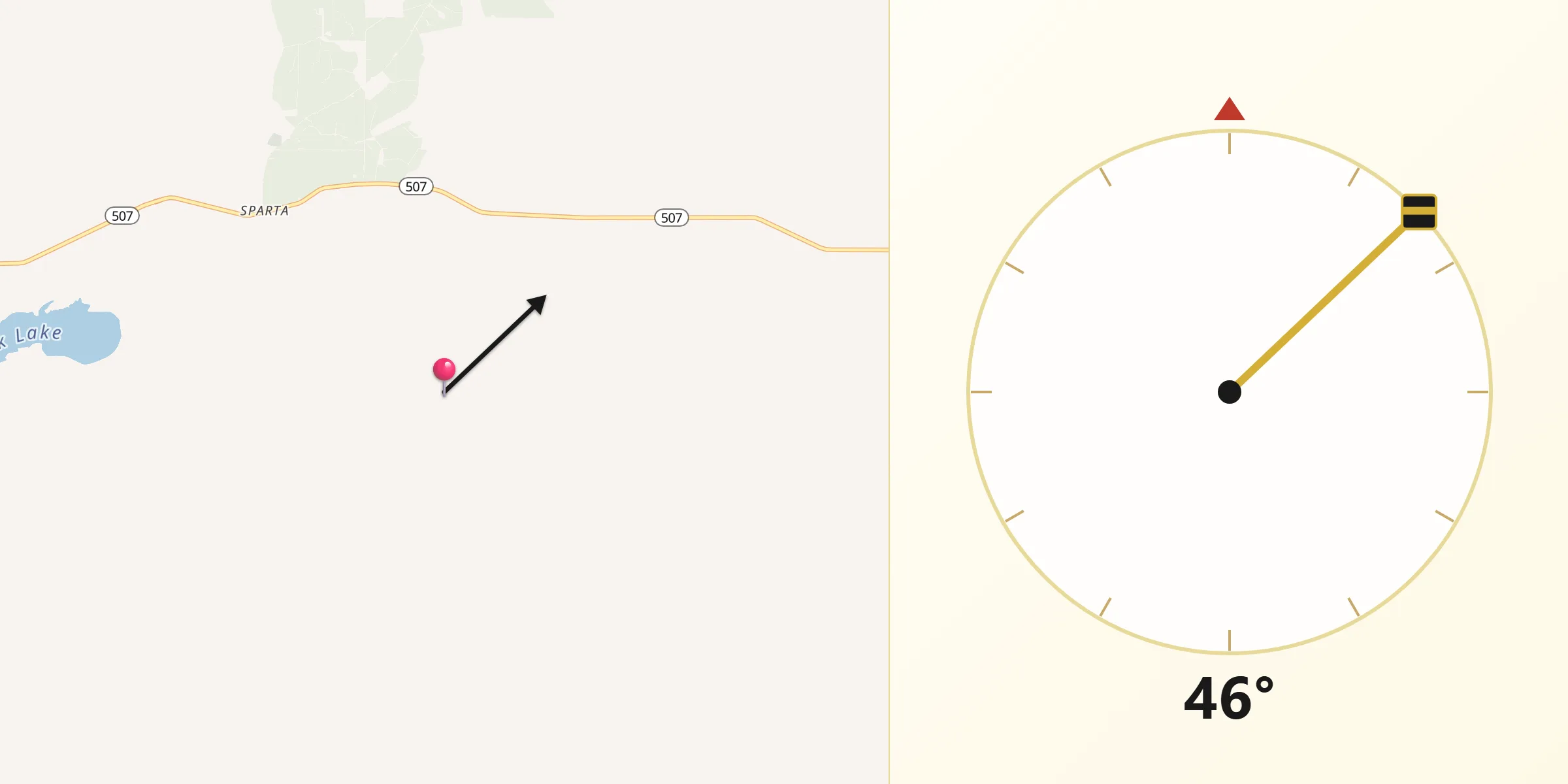 Qibla Direction from Bienville