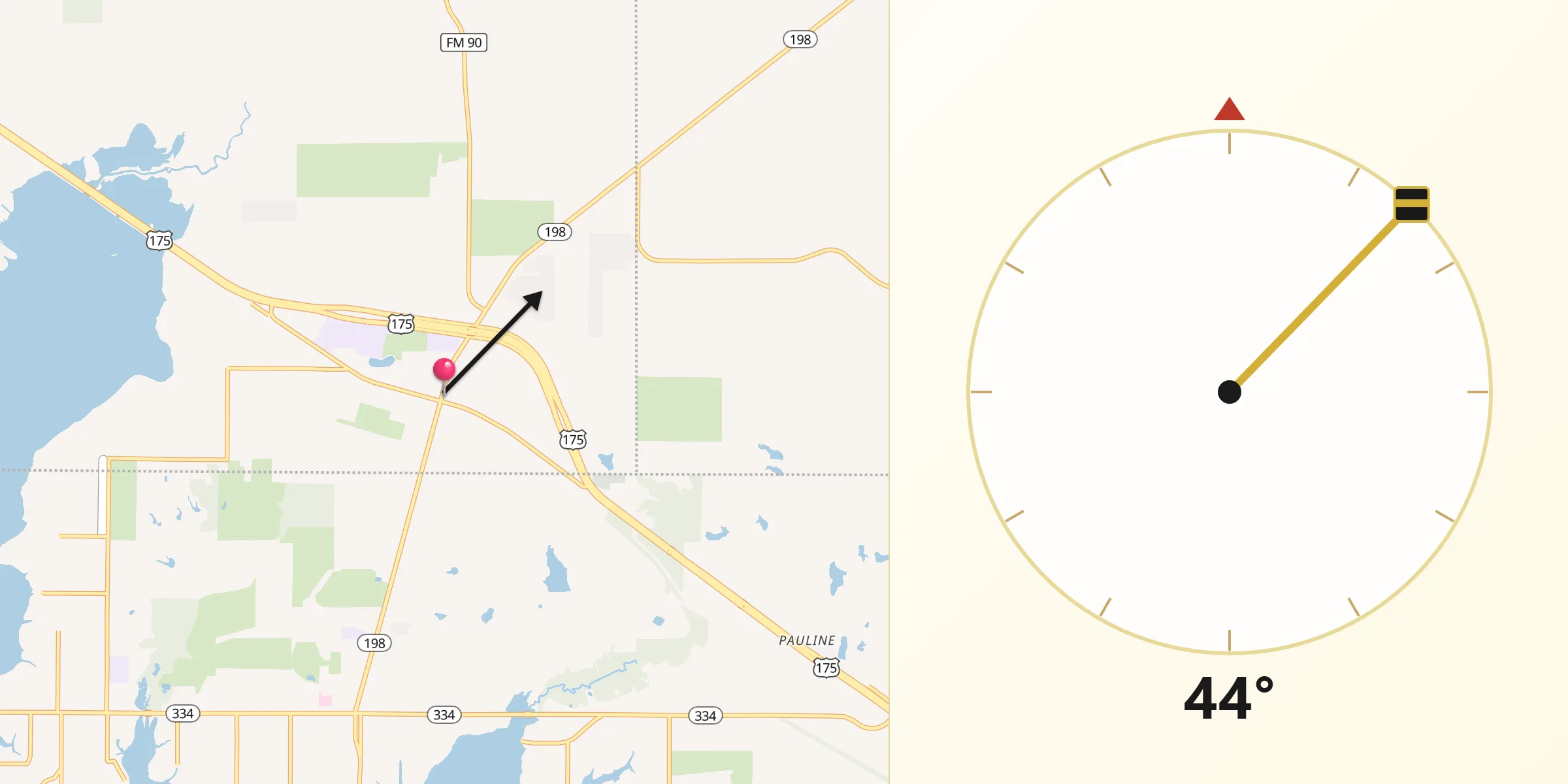Qibla Direction from Mabank
