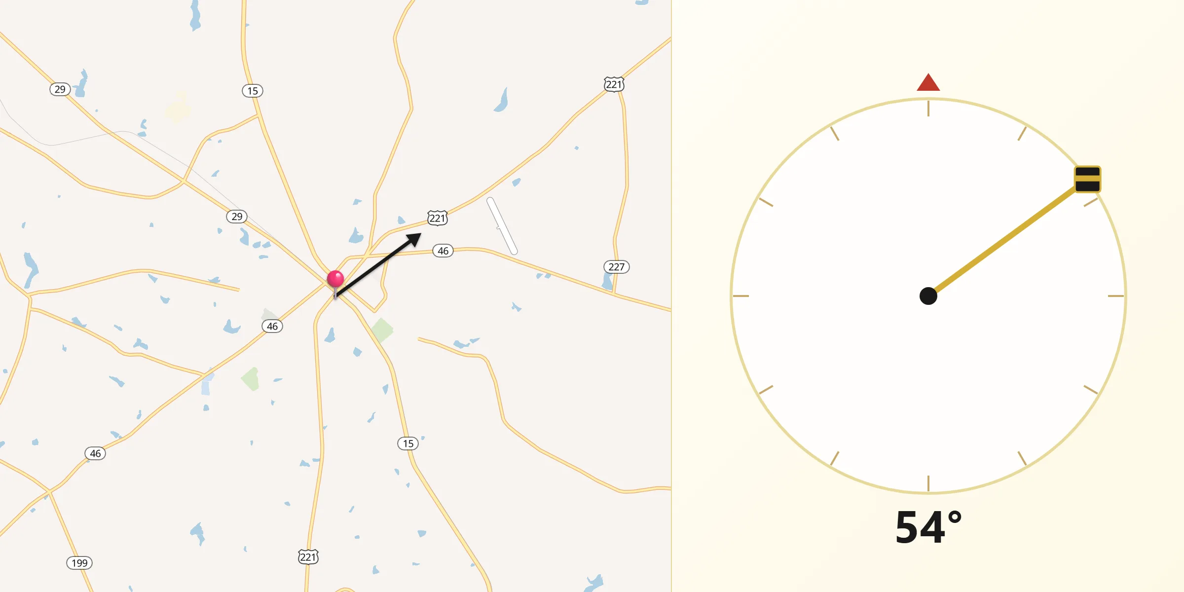 Qibla Direction from Soperton