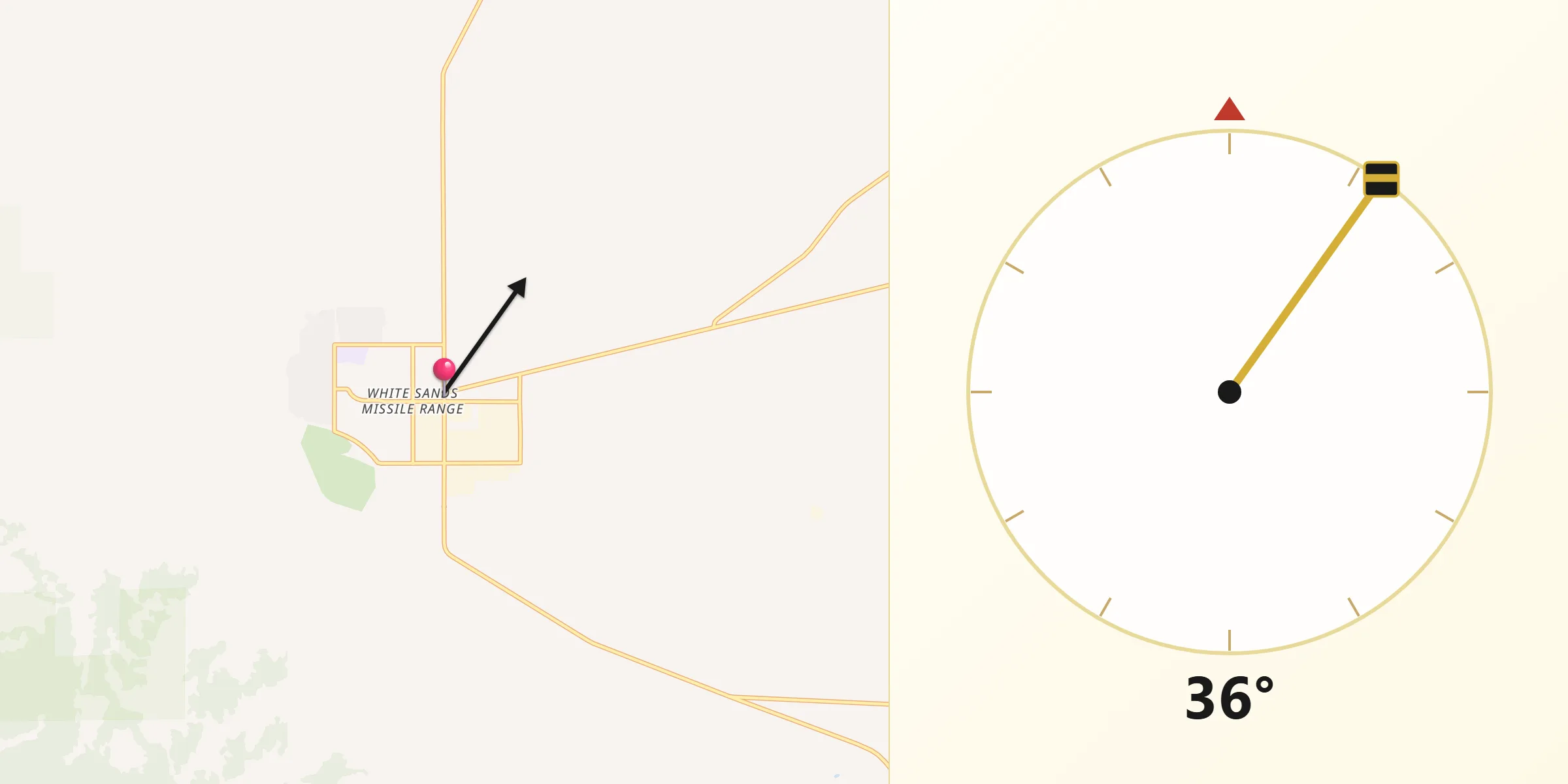 Qibla Direction from White Sands