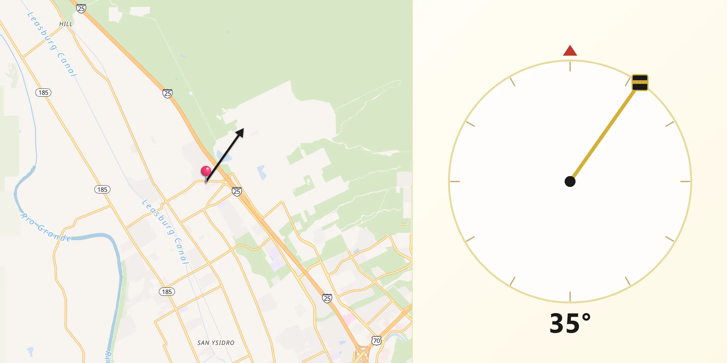 Qibla Direction from Doña Ana