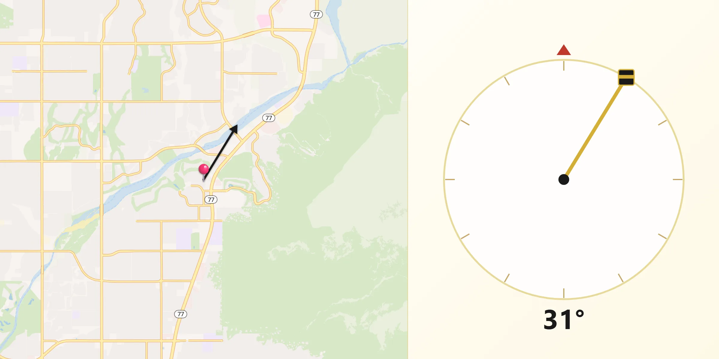 Qibla Direction from Oro Valley