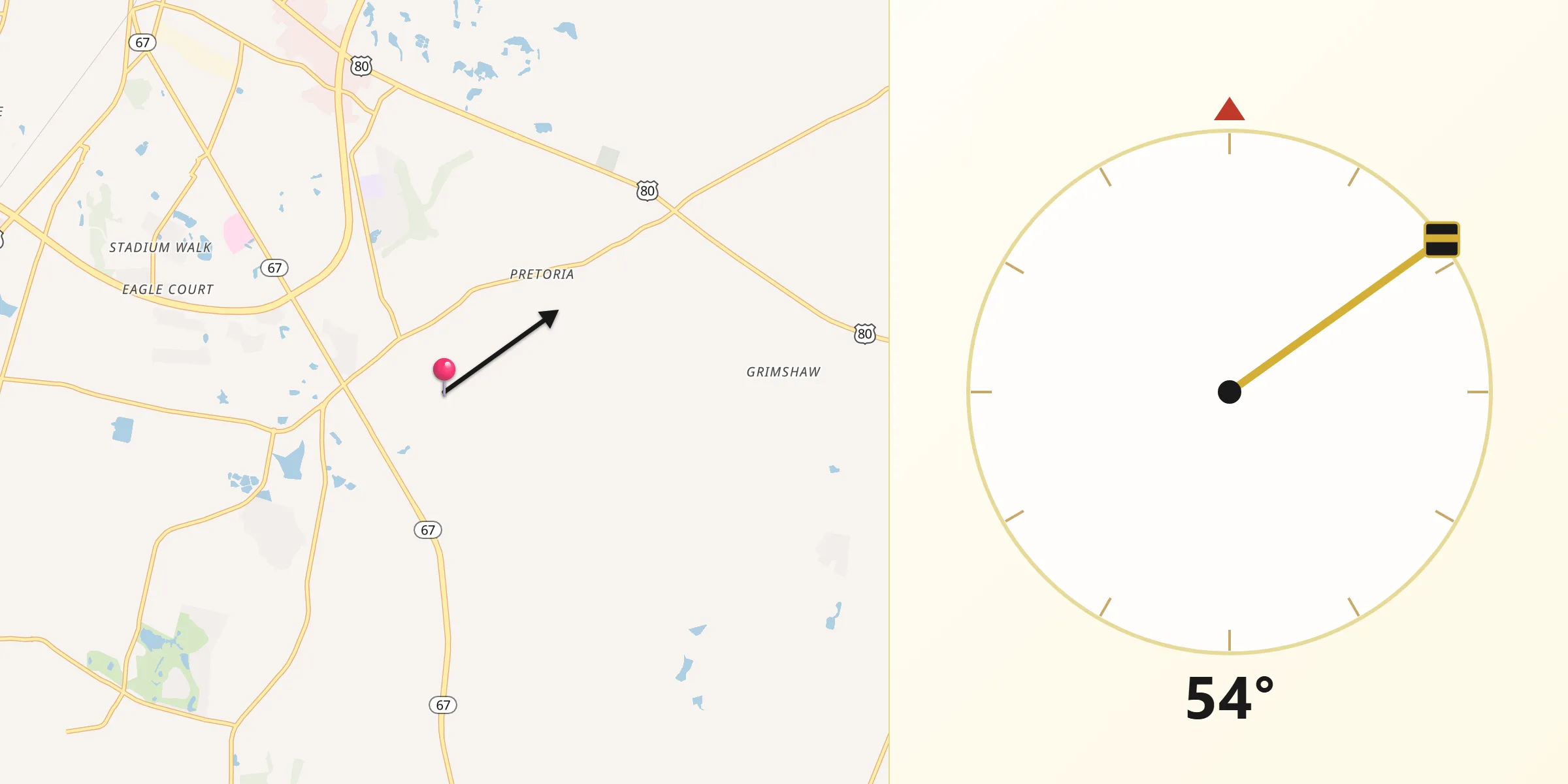 Qibla Direction from Bulloch