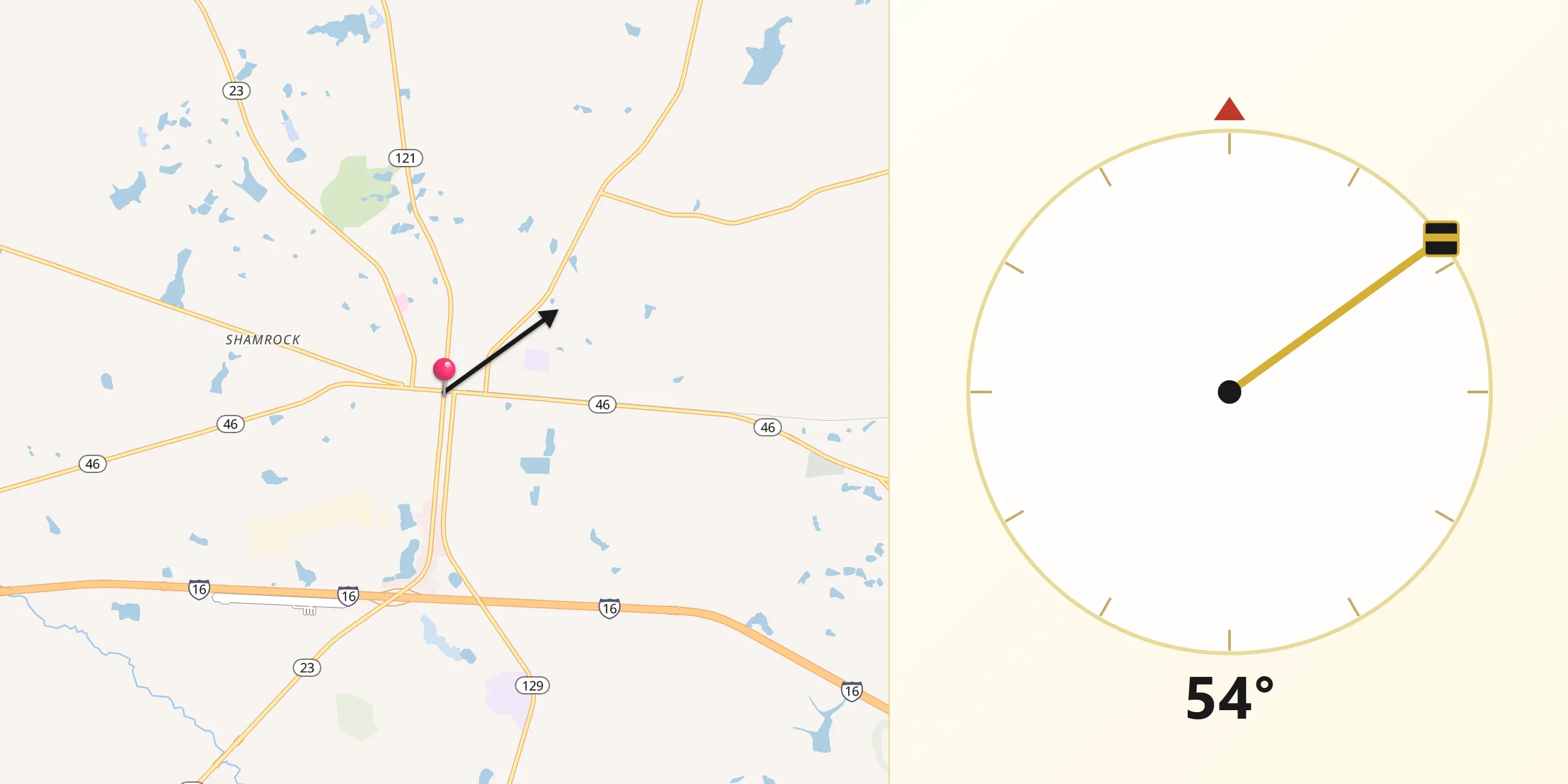 Qibla Direction from Metter
