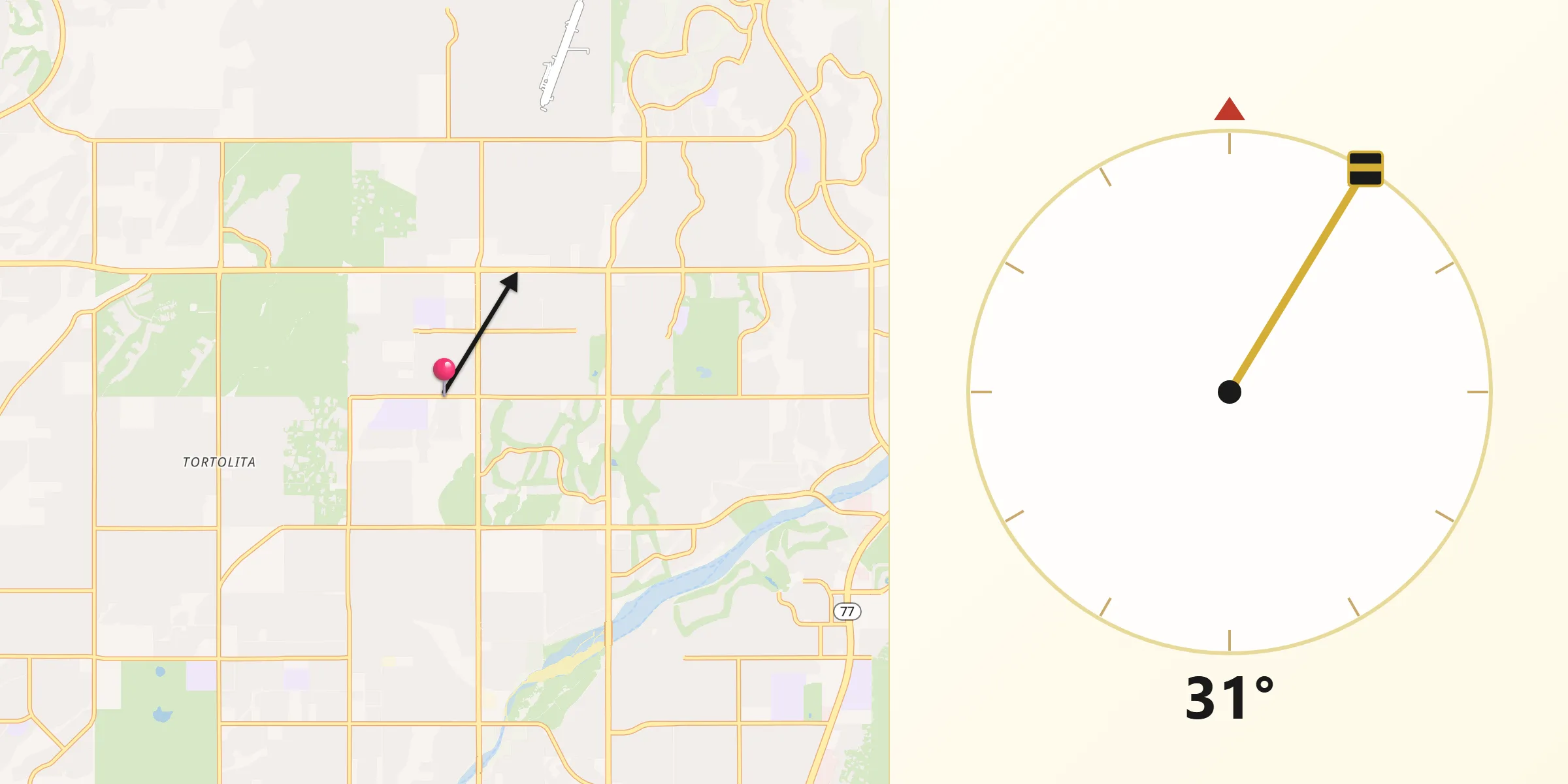 Qibla Direction from Tortolita
