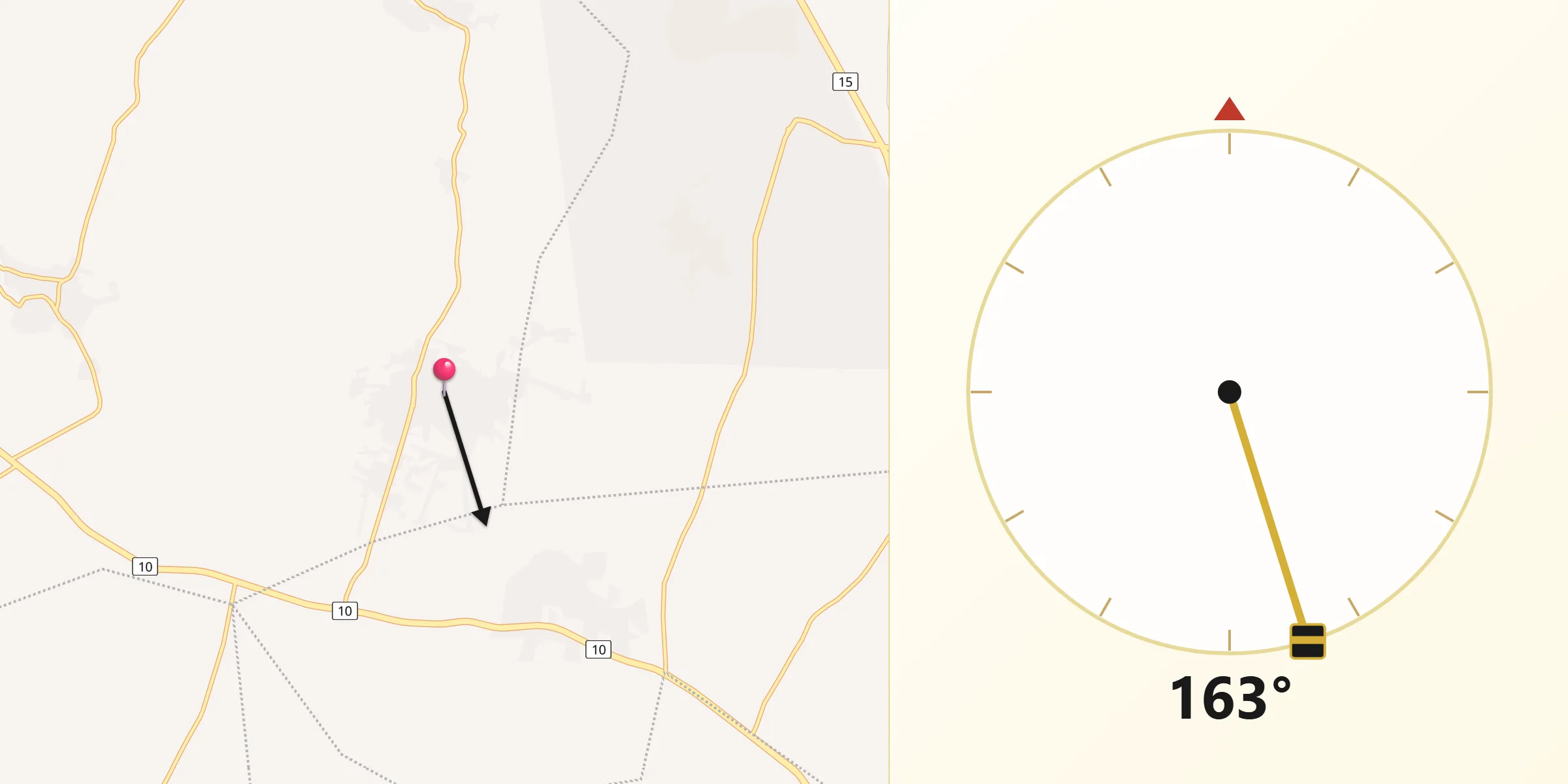 اتجاه القبلة من الحمراء